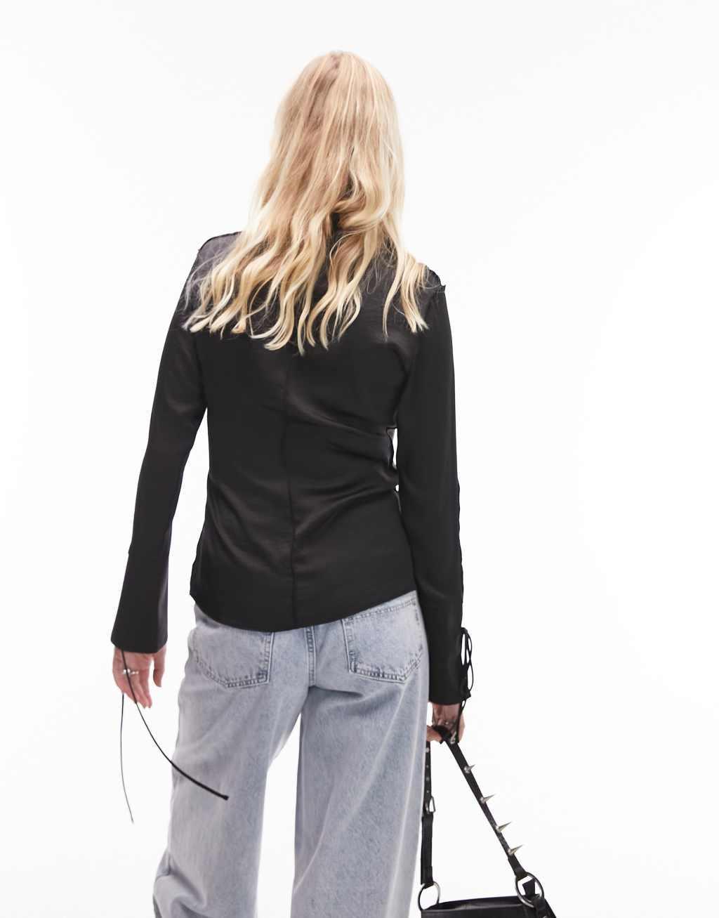 Topshop satin raw edge top Product Image
