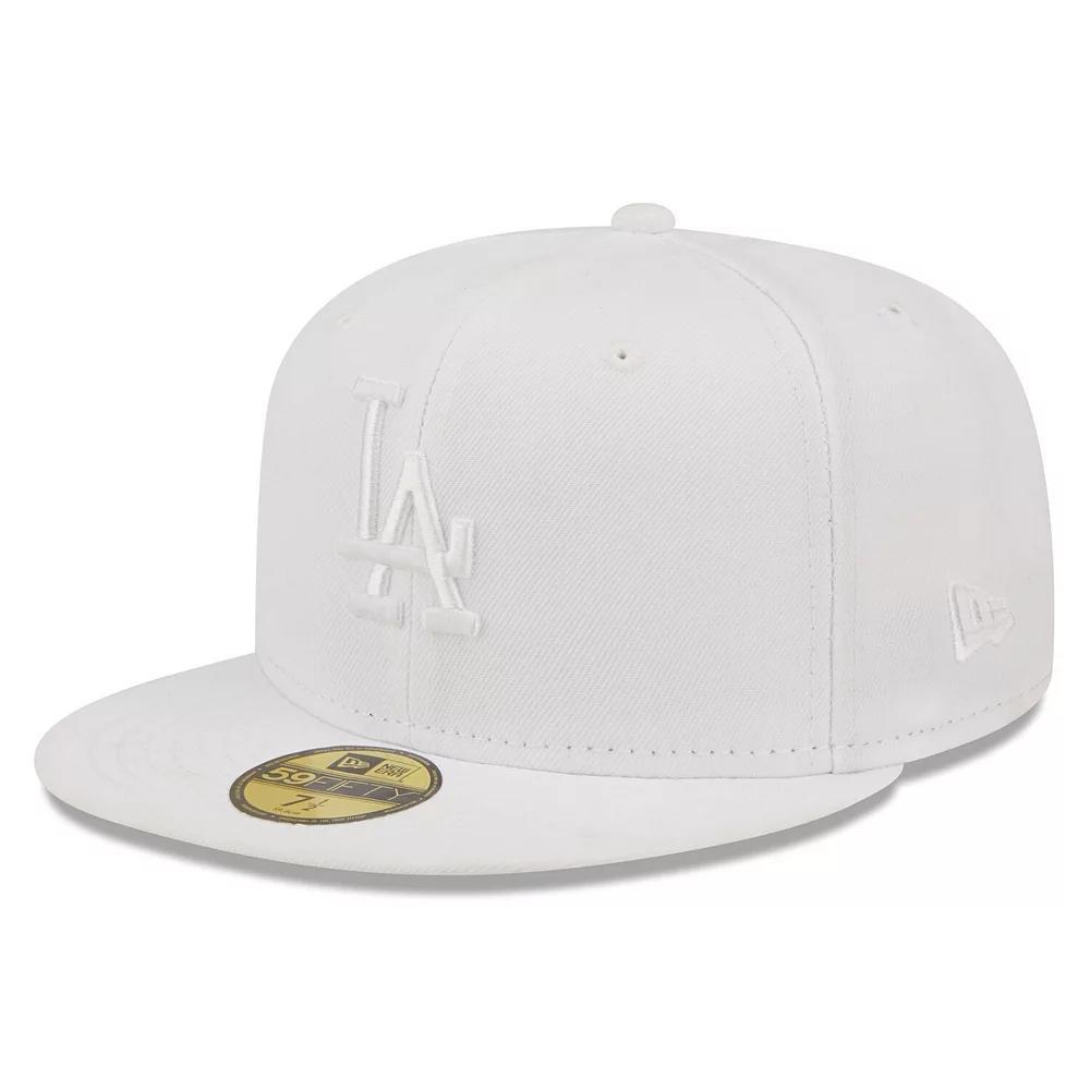 Men's New Era Los Angeles Dodgers White on White 59FIFTY Fitted Hat, Size: 7 1/2 Product Image