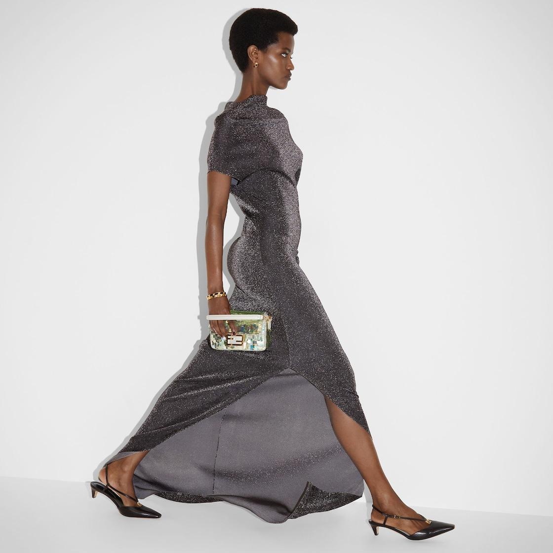 Fendi FFoldBlack leather low-heeled slingbacks Product Image