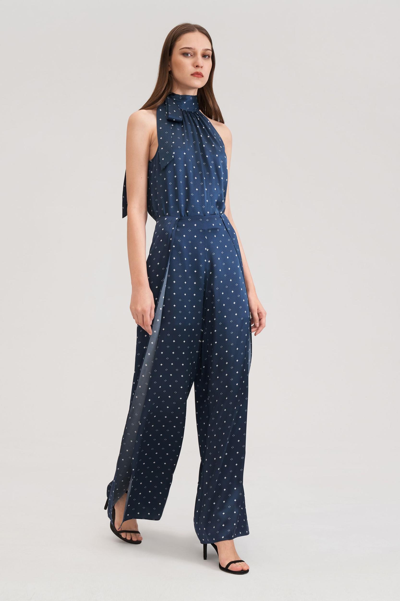 Wide-legged Silk Ginkgo Pants Product Image