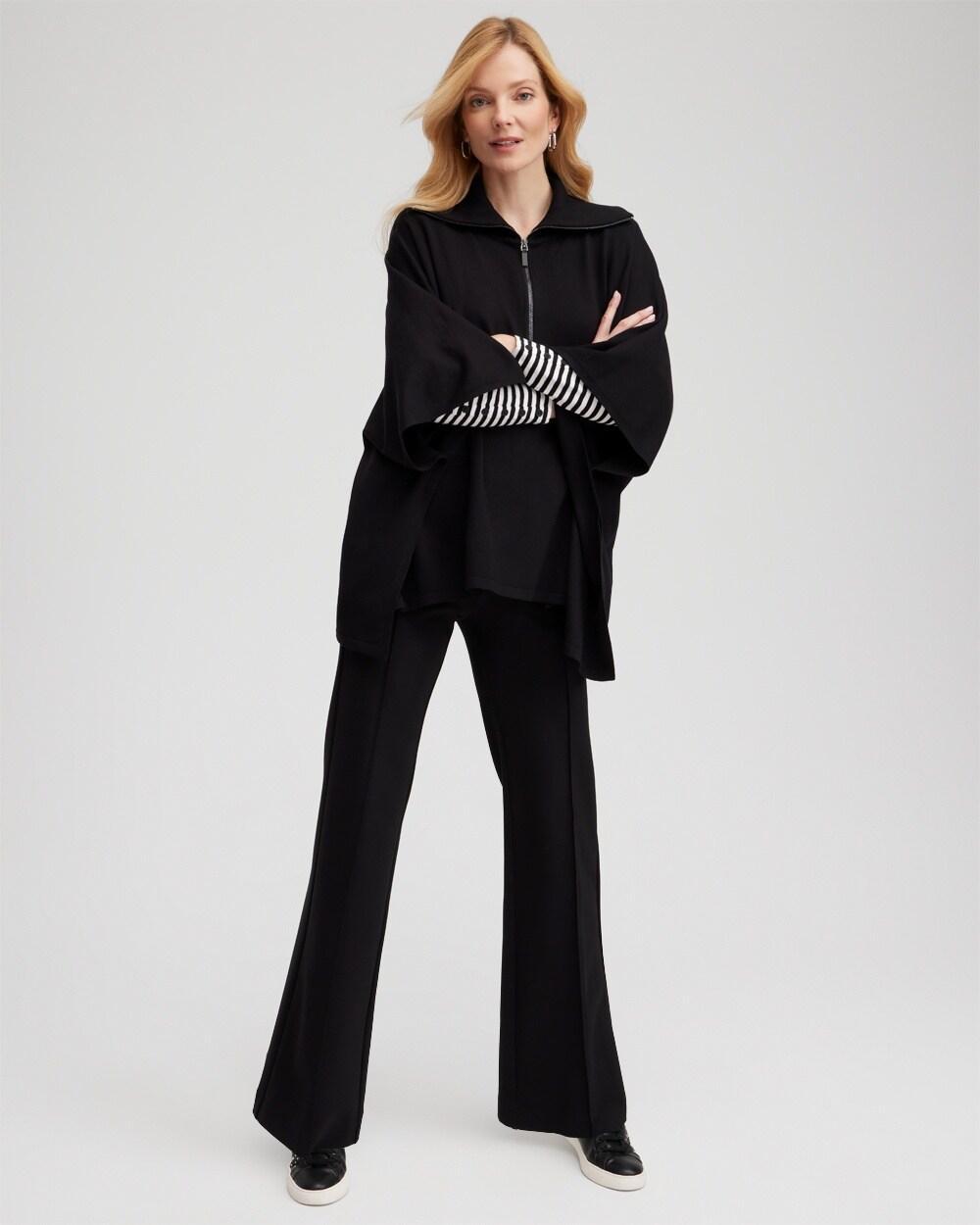 Ponte Pintuck Wide Leg Pants Product Image