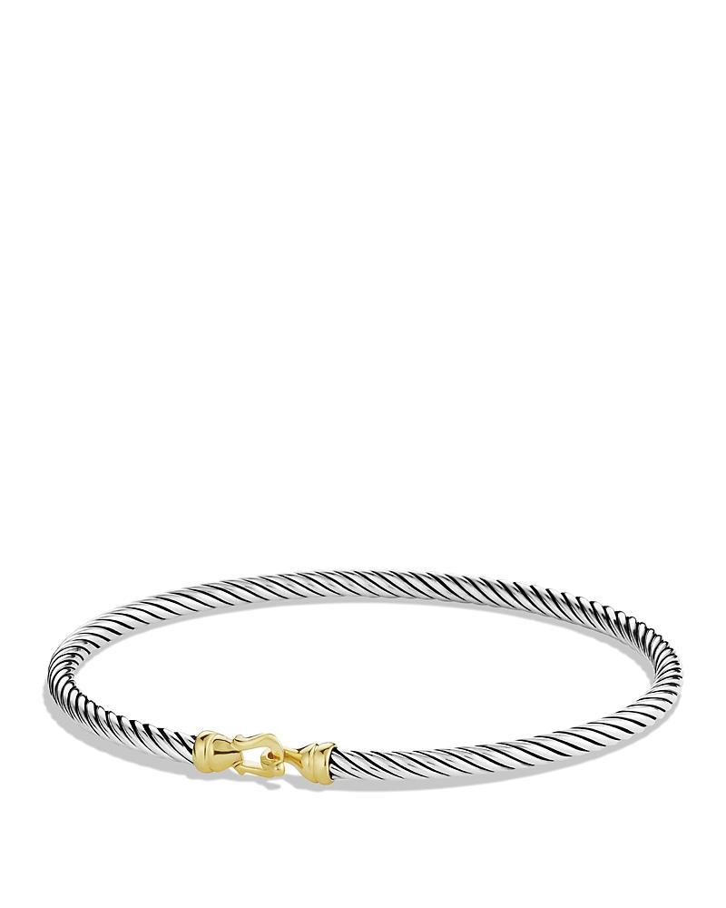 David Yurman Cable Collectibles Buckle Bangle Bracelet with 18K Gold, 3mm Product Image