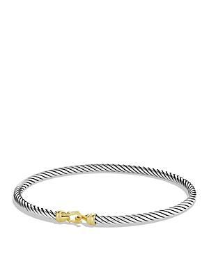 David Yurman Cable Collectibles Buckle Bangle Bracelet with 18K Gold, 3mm Product Image