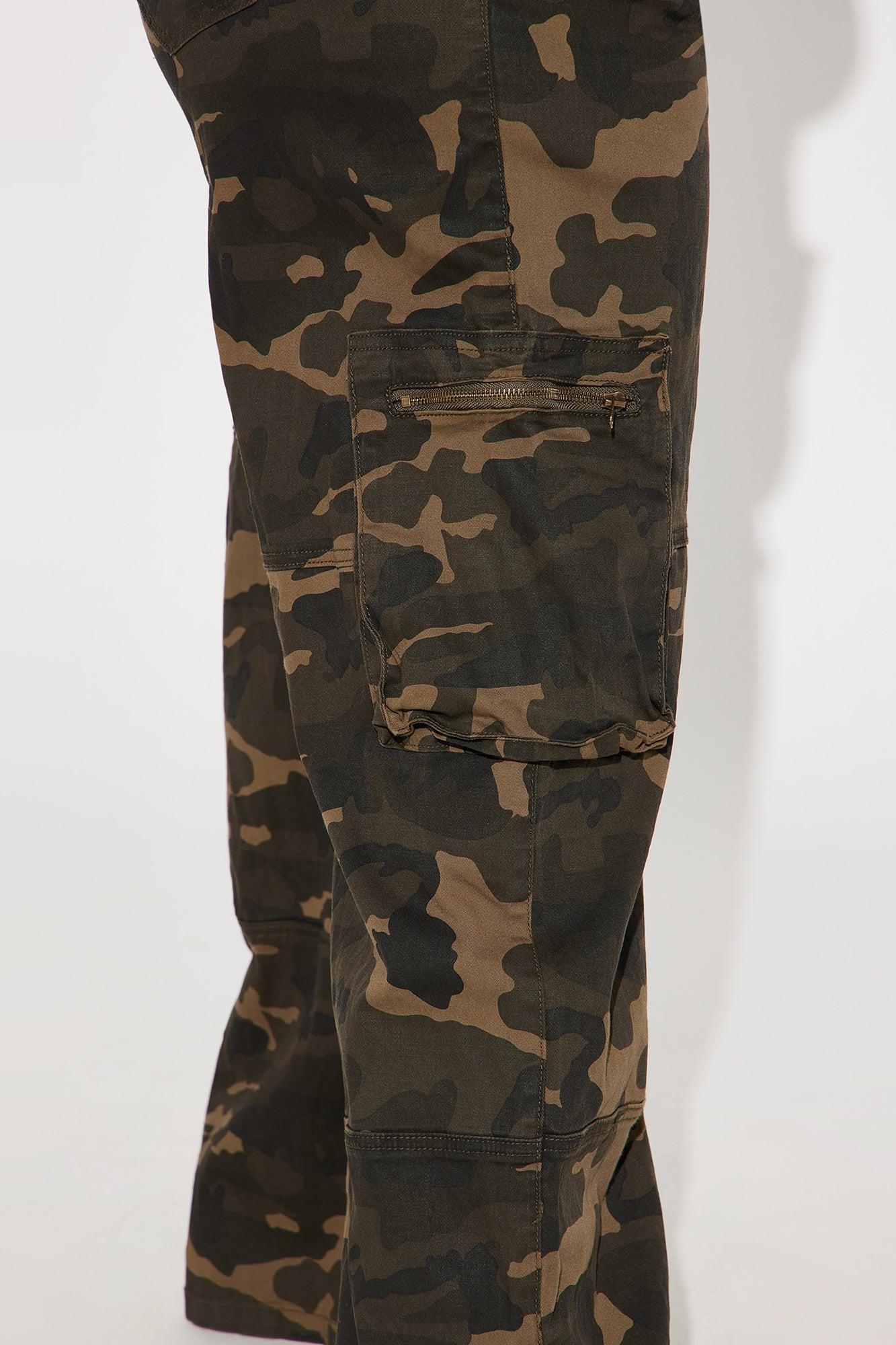 Give It Up Camo Cargo Pant - Olive/combo Product Image