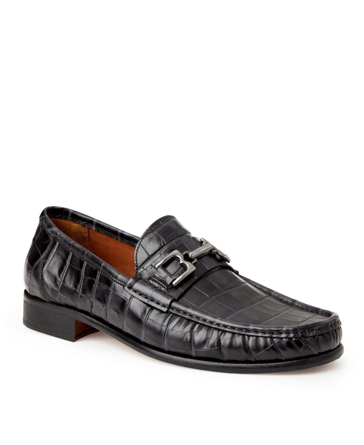 Mens Trieste Croc-Effect Moccasin Bit Loafers Product Image