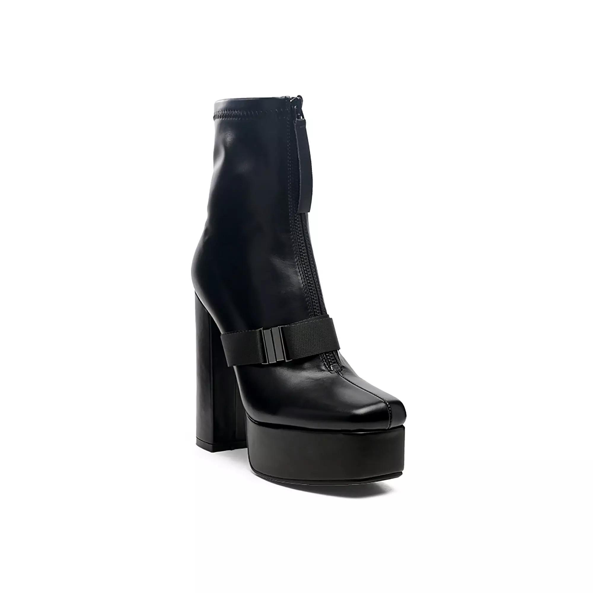 London Rag Boomer Women's Block Heel Ankle Boots, Size: 10, White Product Image