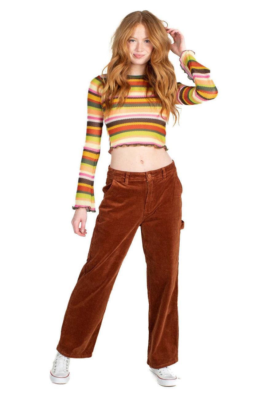 Brown Stretch Corduroy Carpenter Jeans Product Image