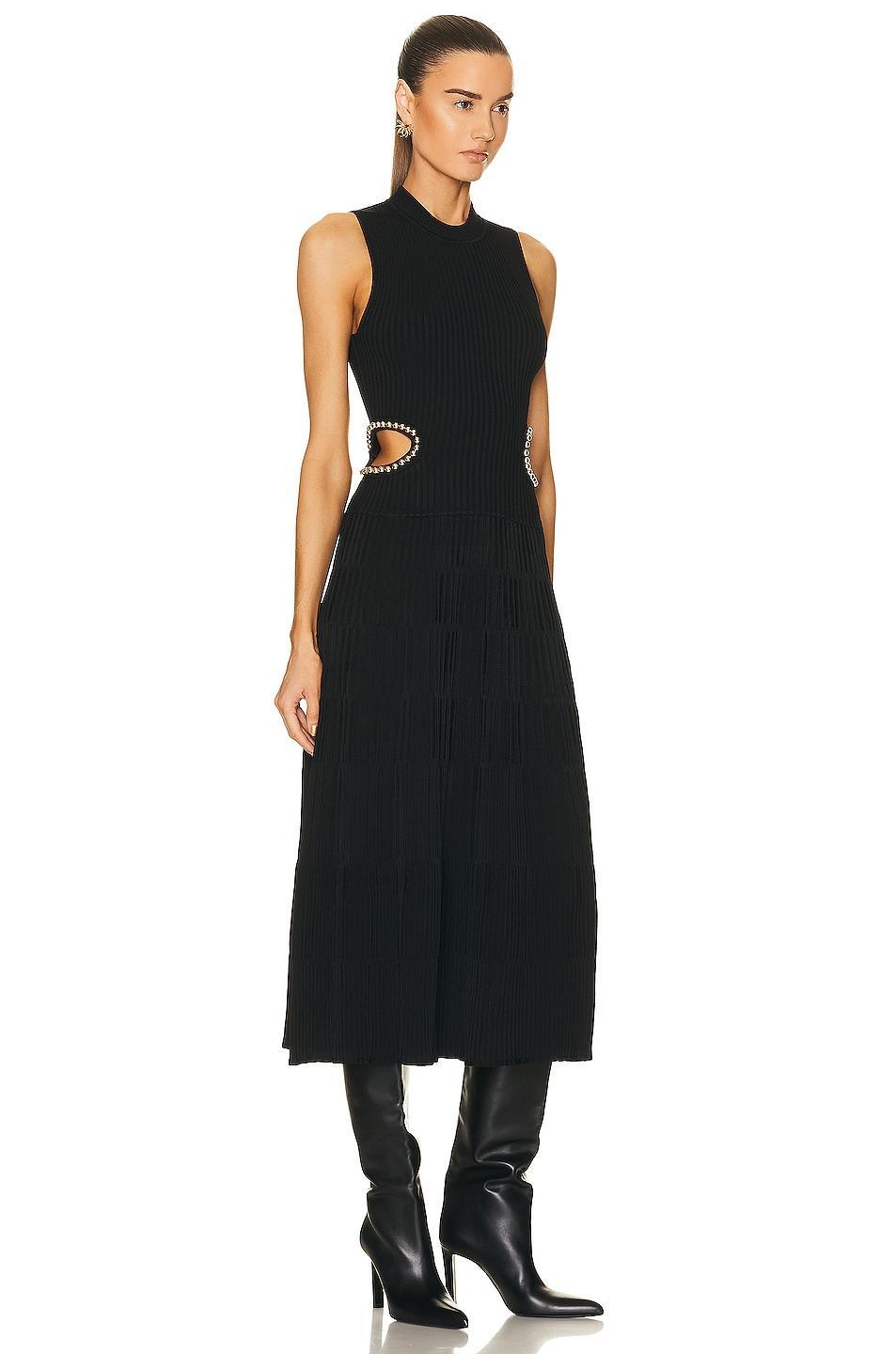SIMKHAI Tommi Cut Out Mock Neck Midi Dress Black. (also in ). Product Image
