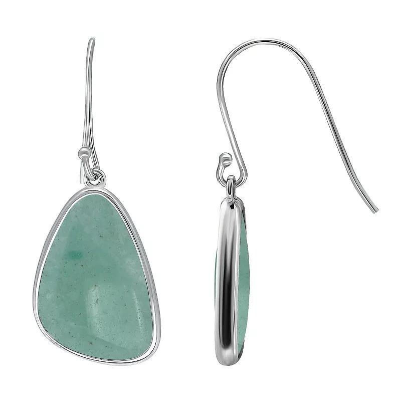 Aleure Precioso Sterling Silver Freeform Sodalite Drop Earrings, Womens, Green Product Image