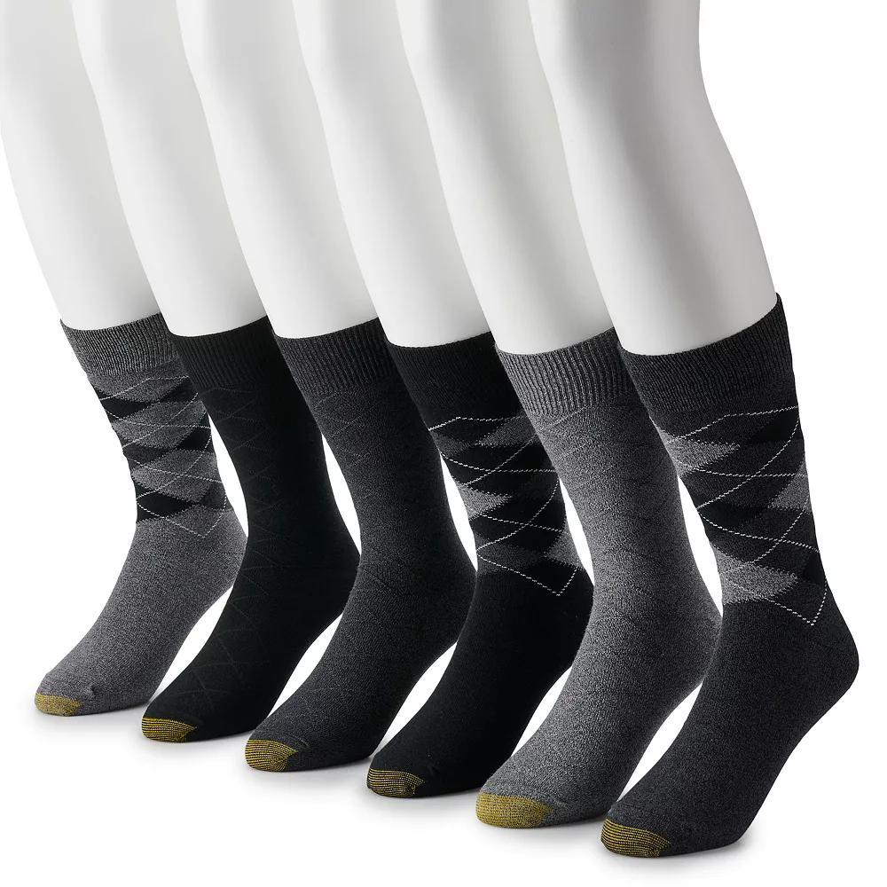 Men's GOLDTOE® 6-pack Cambell Argyle Crew Socks, Size: 6-12, Burg Team Product Image