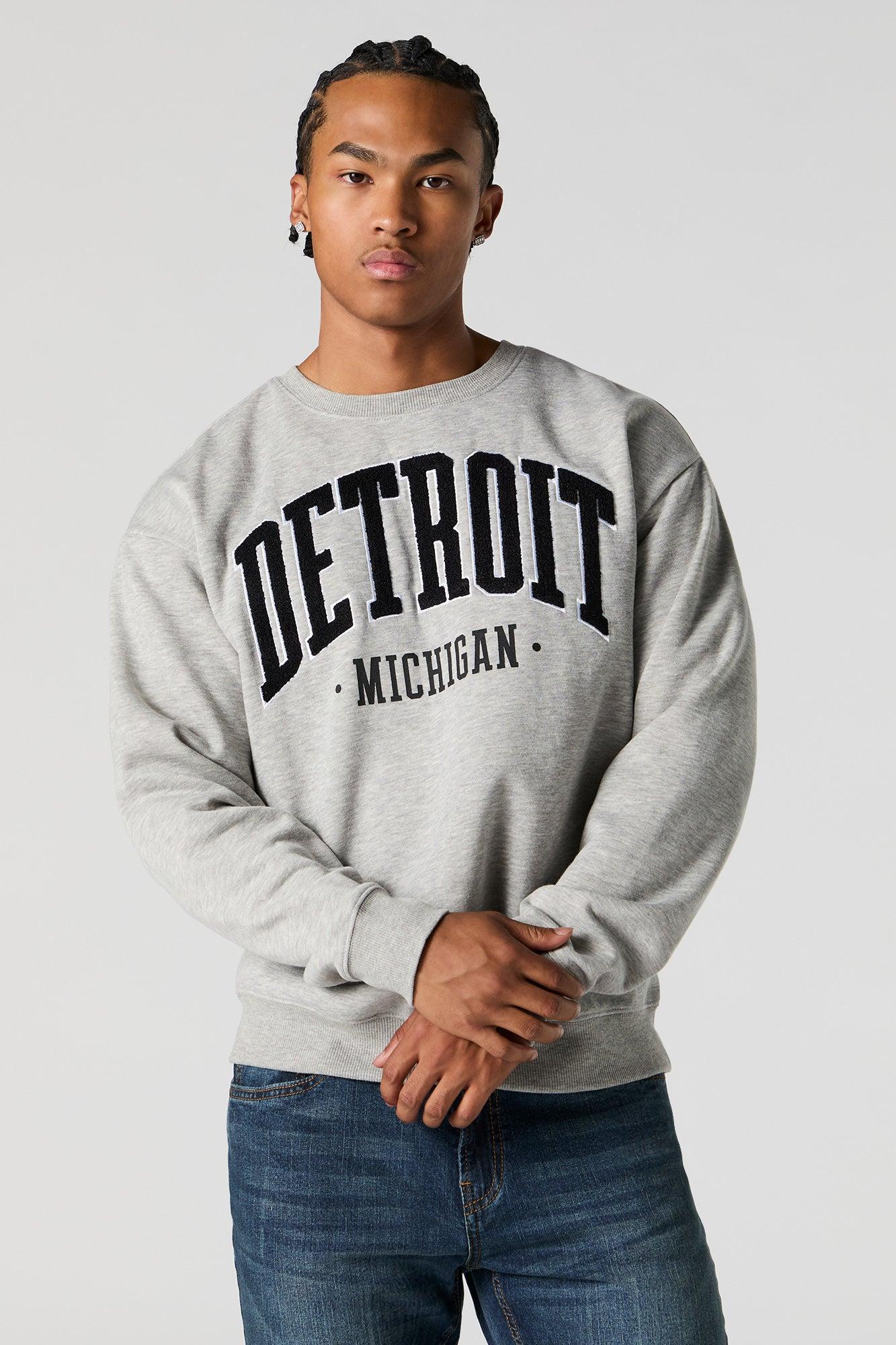 City Chenille Embroidered Fleece Sweatshirt Male Product Image