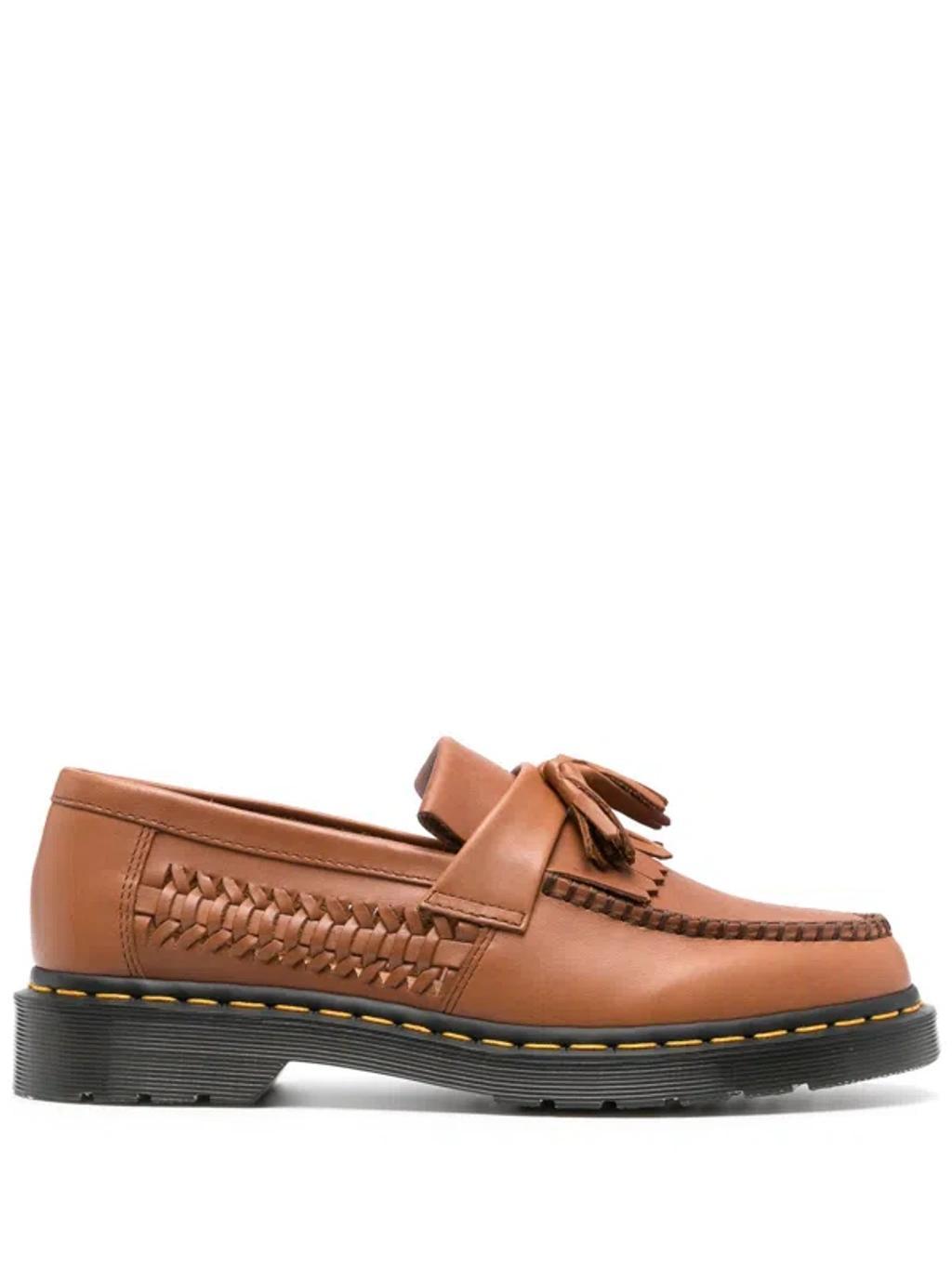 DR. MARTENS' Adrian Woven Leather Tassel Loafers In British Tan Classic Analine Product Image
