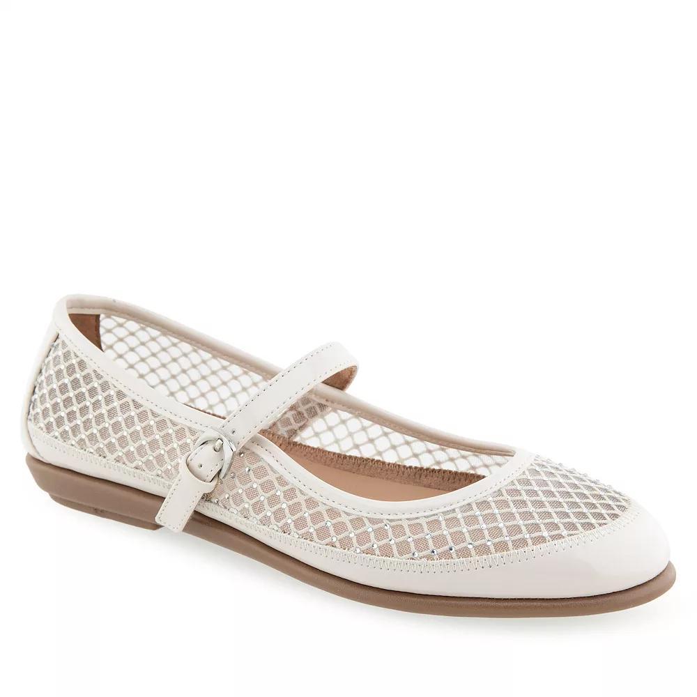 Aerosoles Baylee Women's Mary Jane Flats, Size: 8.5 Wide, Eggnog Mesh Fabric Product Image