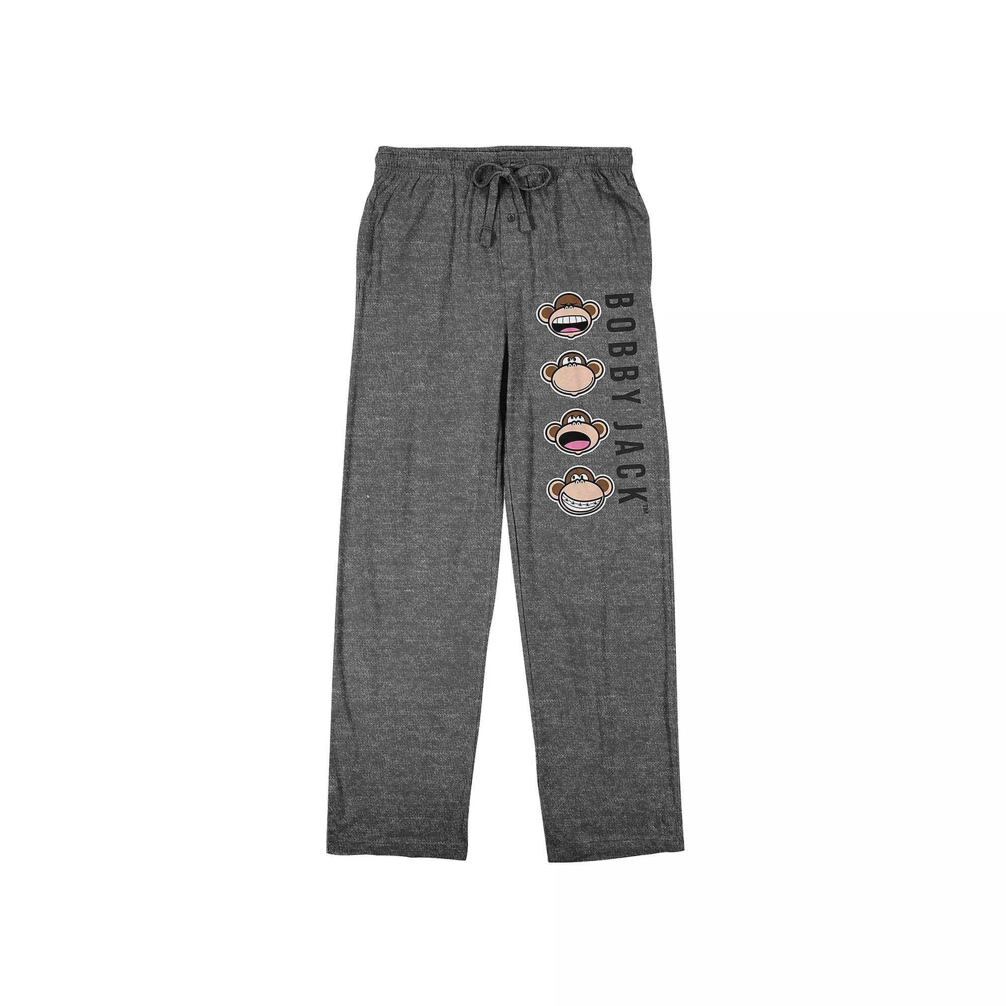 Men's Bobby Jack Monkey Faces Pajama Pants, Size: XL, Gray Product Image