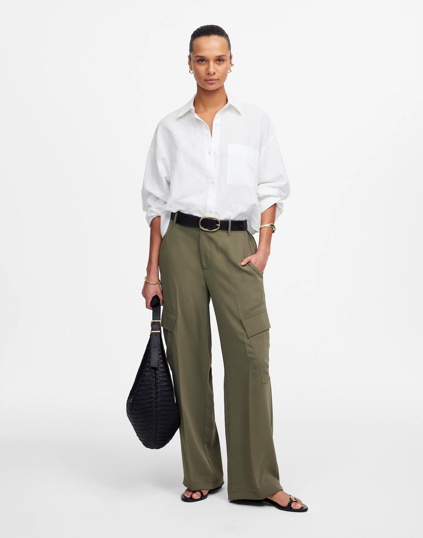 Petite Pull-On Utility Cargo Pants in Crepe Product Image