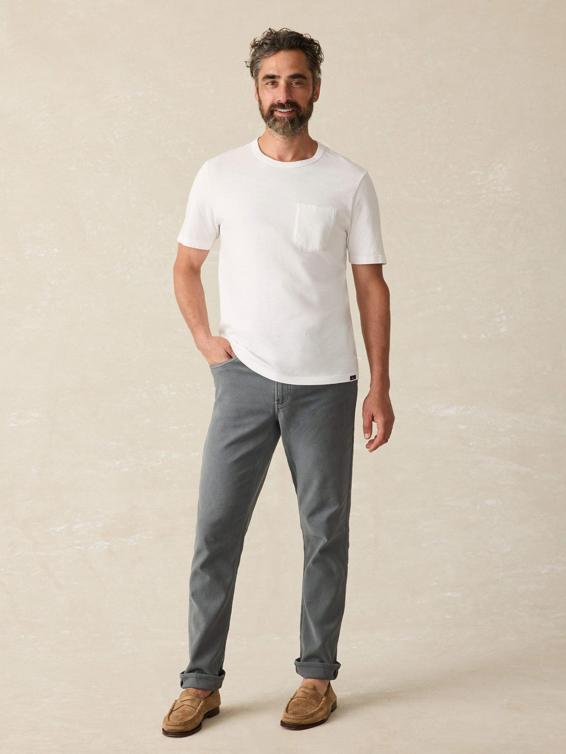 Sunwashed Pocket Tee - White Male Product Image
