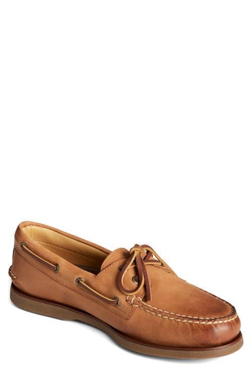 Sperry Mens Gold Water Resistant Leather Boat Shoes Product Image