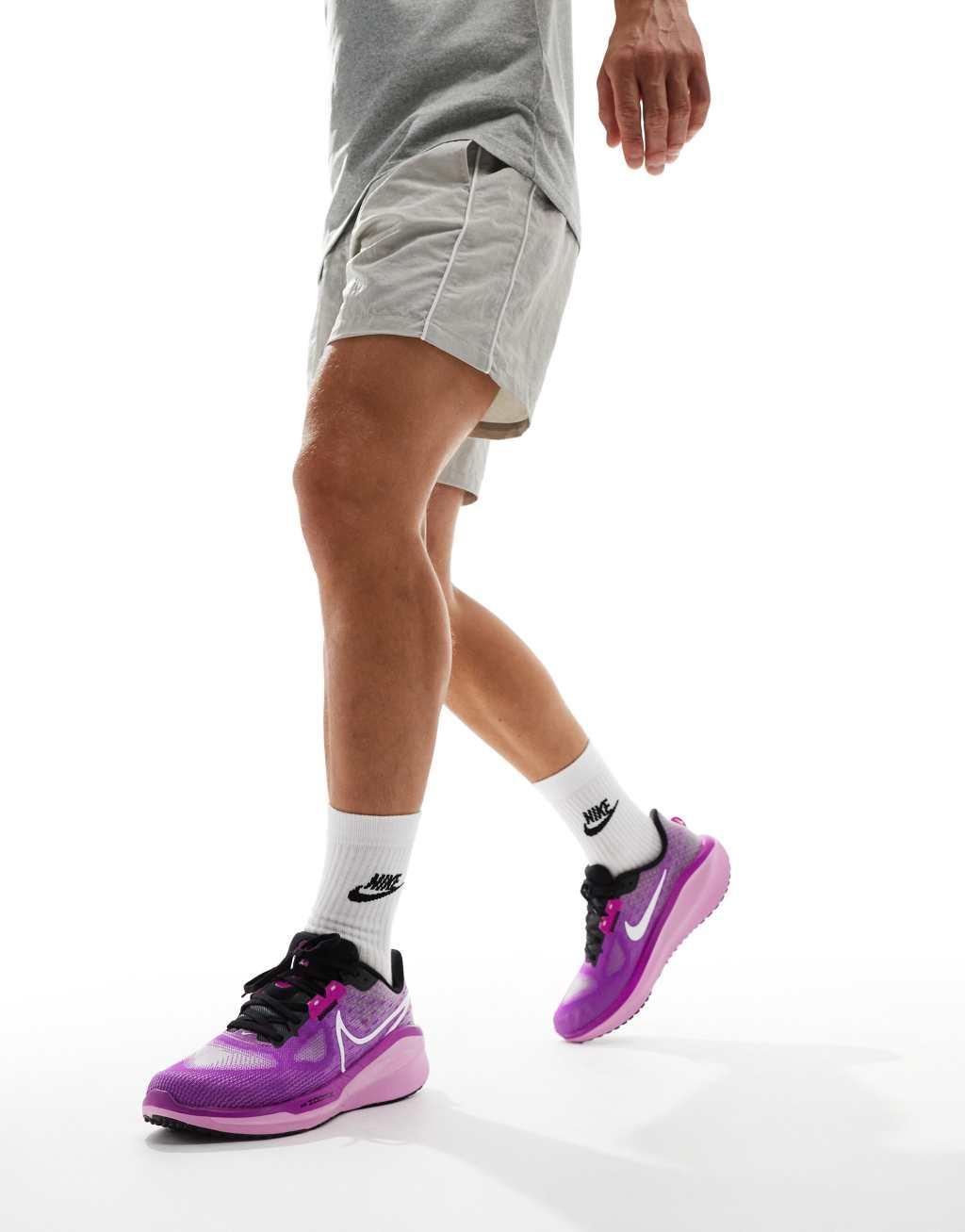 Nike Running Vomero 17 sneakers in black and purple Product Image