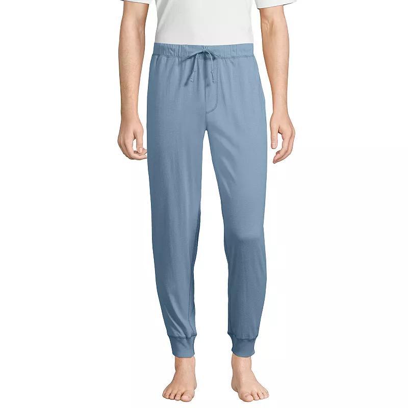 Men's Lands' End Knit Jersey Joggers, Size: Medium, Pale Grey Blue Product Image