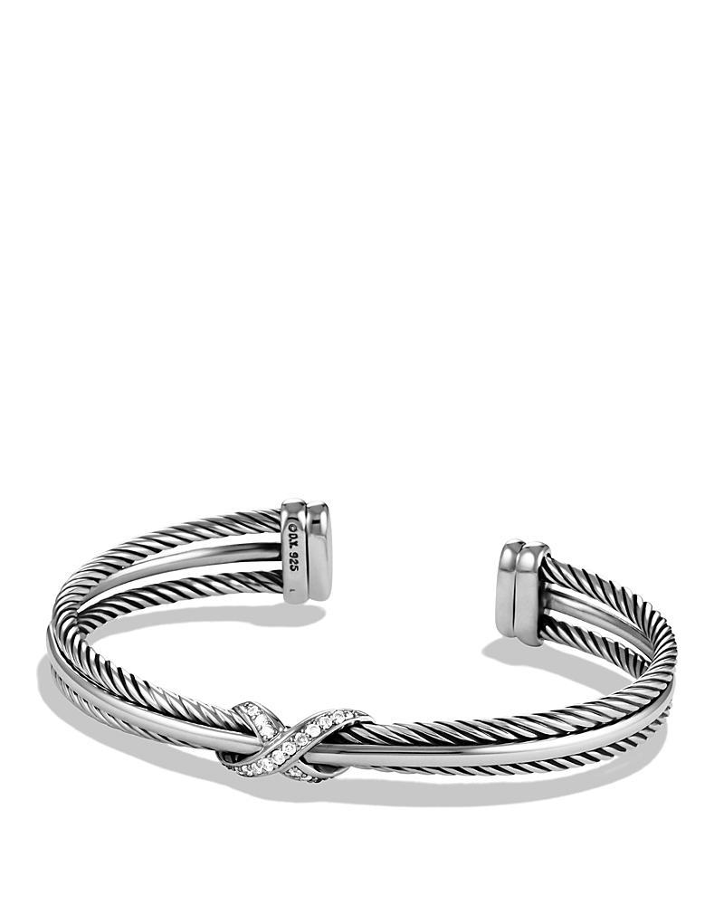 X Crossover Cuff with Diamonds Product Image