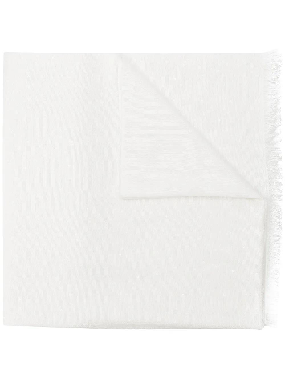 BRUNELLO CUCINELLI Lightweight Knit Scarf In White Product Image