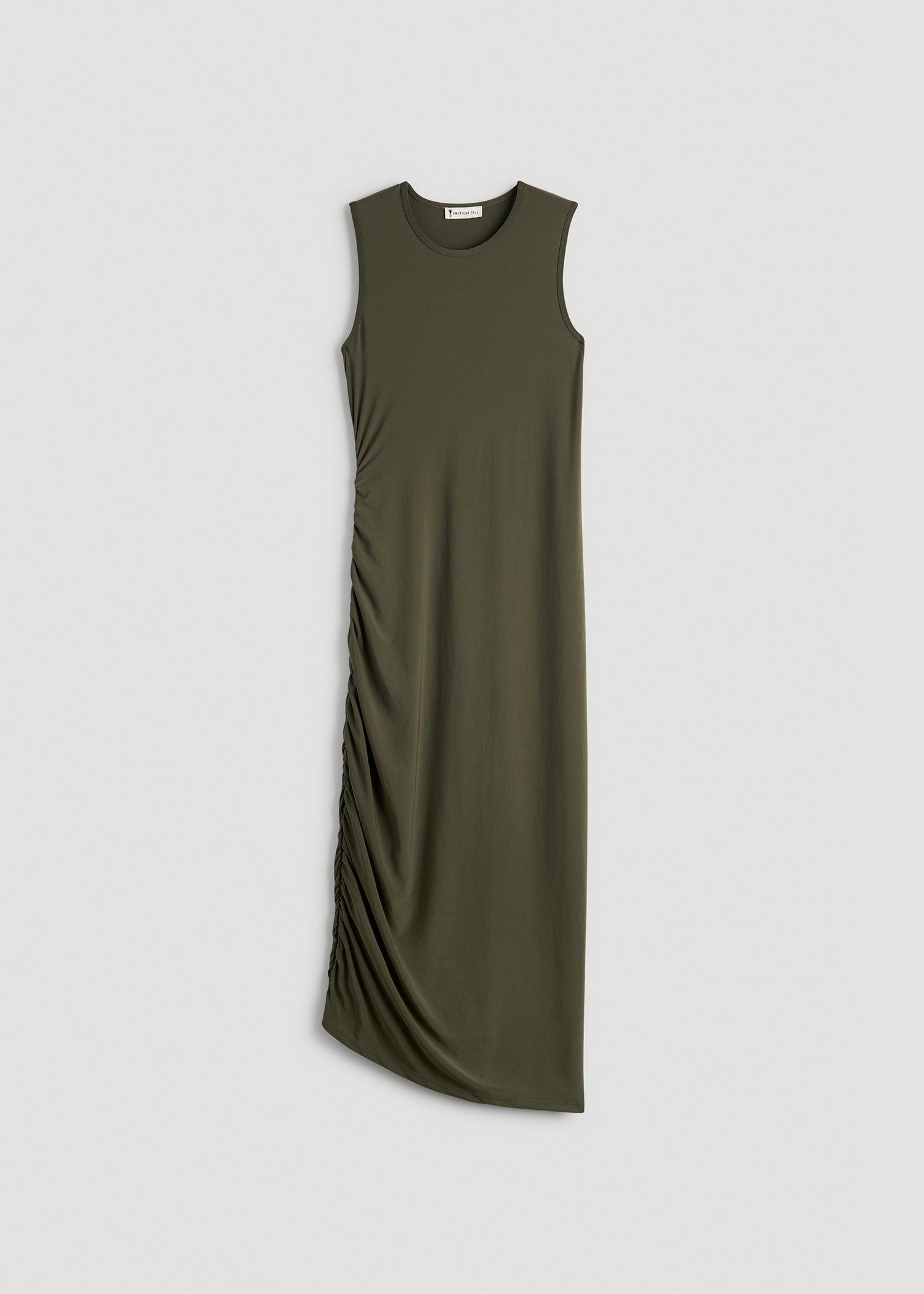 Ruched Jersey Midi Dress for Tall Women in Forest Night Product Image