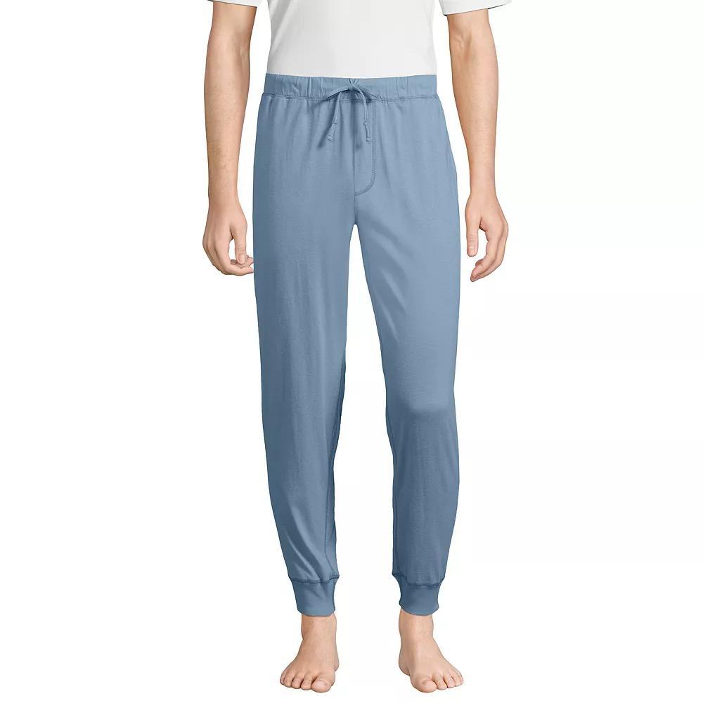 Men's Lands' End Knit Jersey Joggers, Size: Medium, Pale Grey Blue Product Image