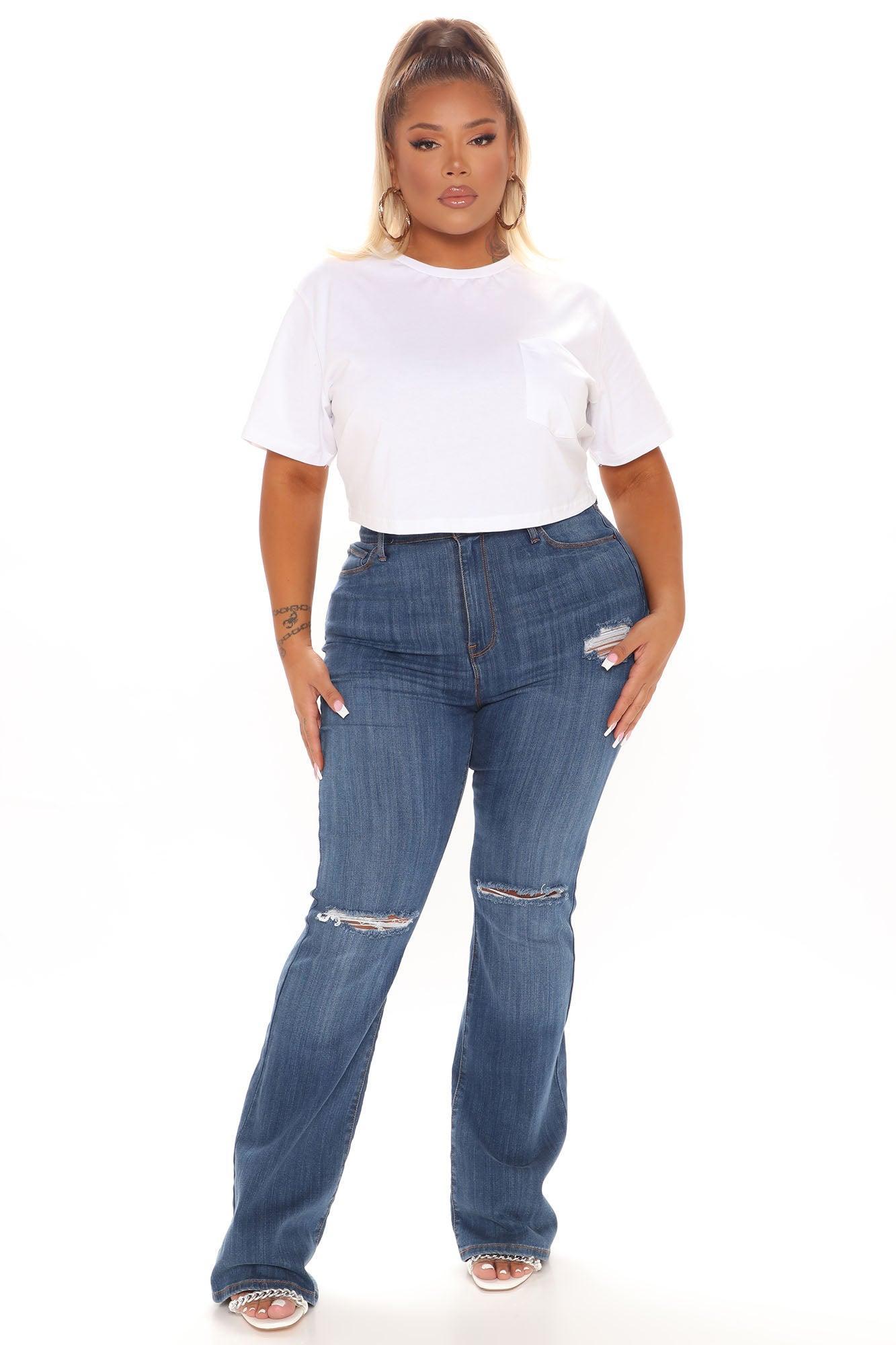 Elisa Relaxed Crop Tee - White Product Image