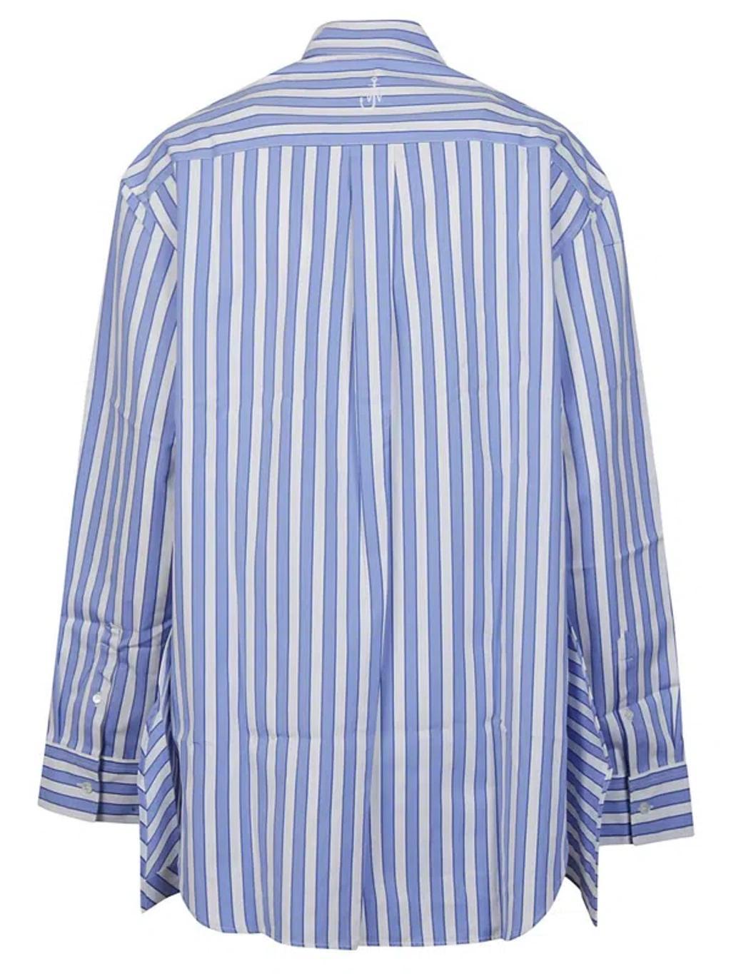 JW ANDERSON J.w. Anderson Peplum Drape Shirt In Blue/white Product Image