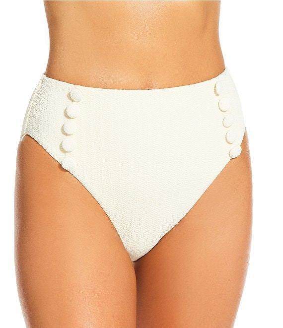 Antonio Melani x M.G. Style Amalfi Textured Covered Button High Waisted Swim Bottom Product Image