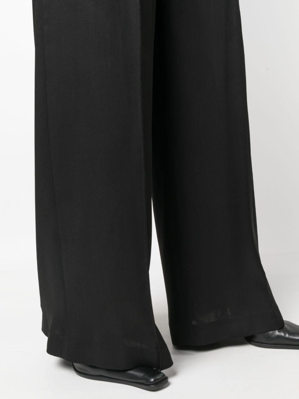 high-waisted wool-cotton palazzo pants Product Image
