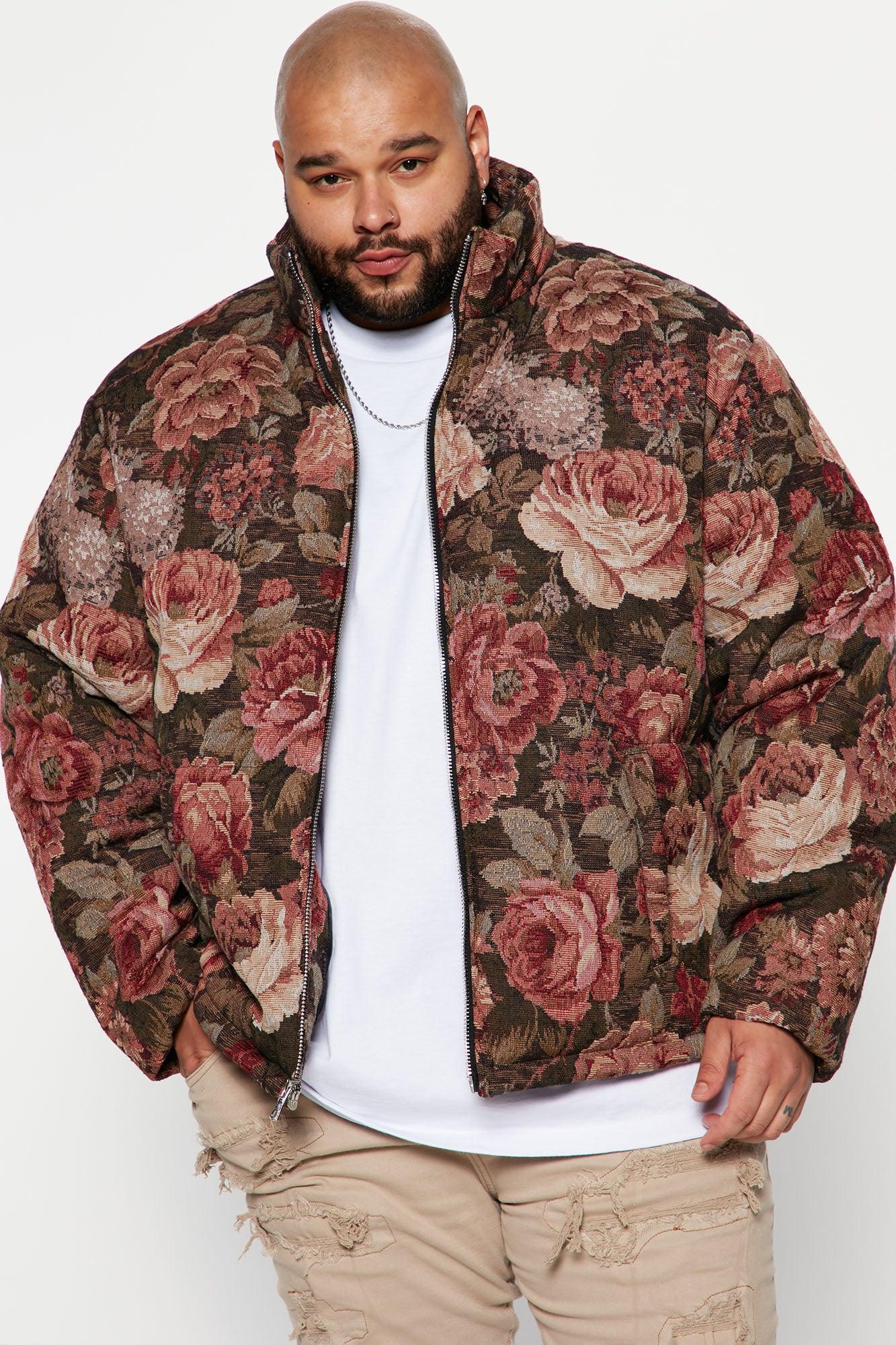 All Around Tapestry Puffer Jacket - Black/combo Product Image