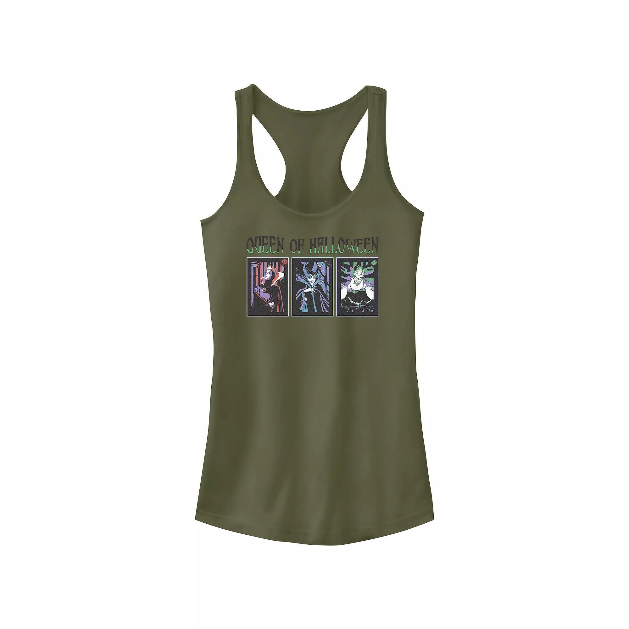 Disney Villains Queen Of Halloween Self Portraits Juniors' Racerback Tank Top, Girl's, Size: XS, Military Green Product Image