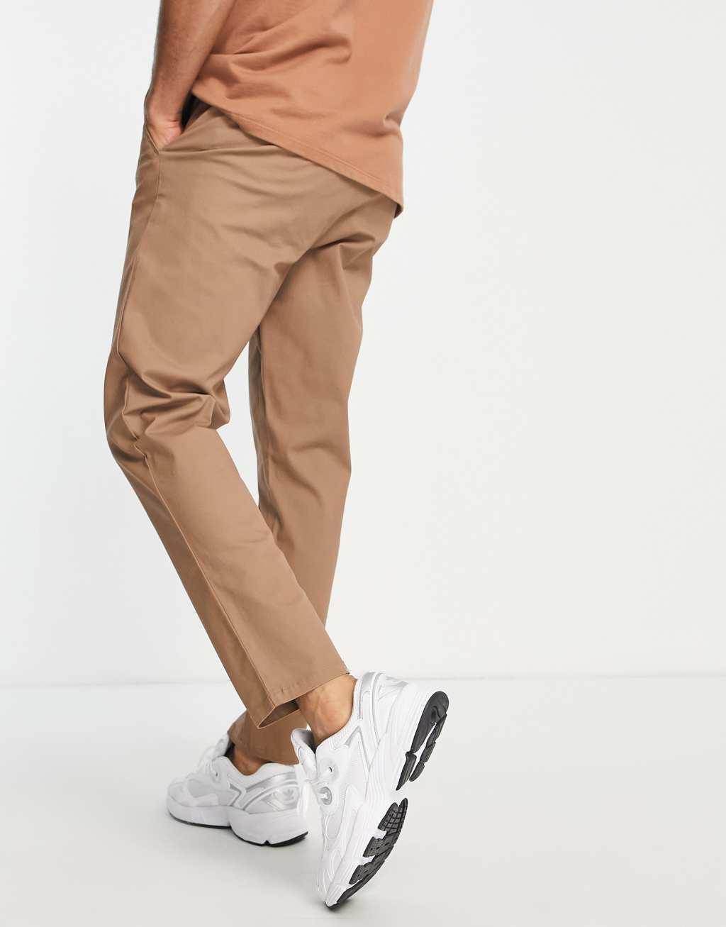 ASOS DESIGN tapered chinos in beige Product Image