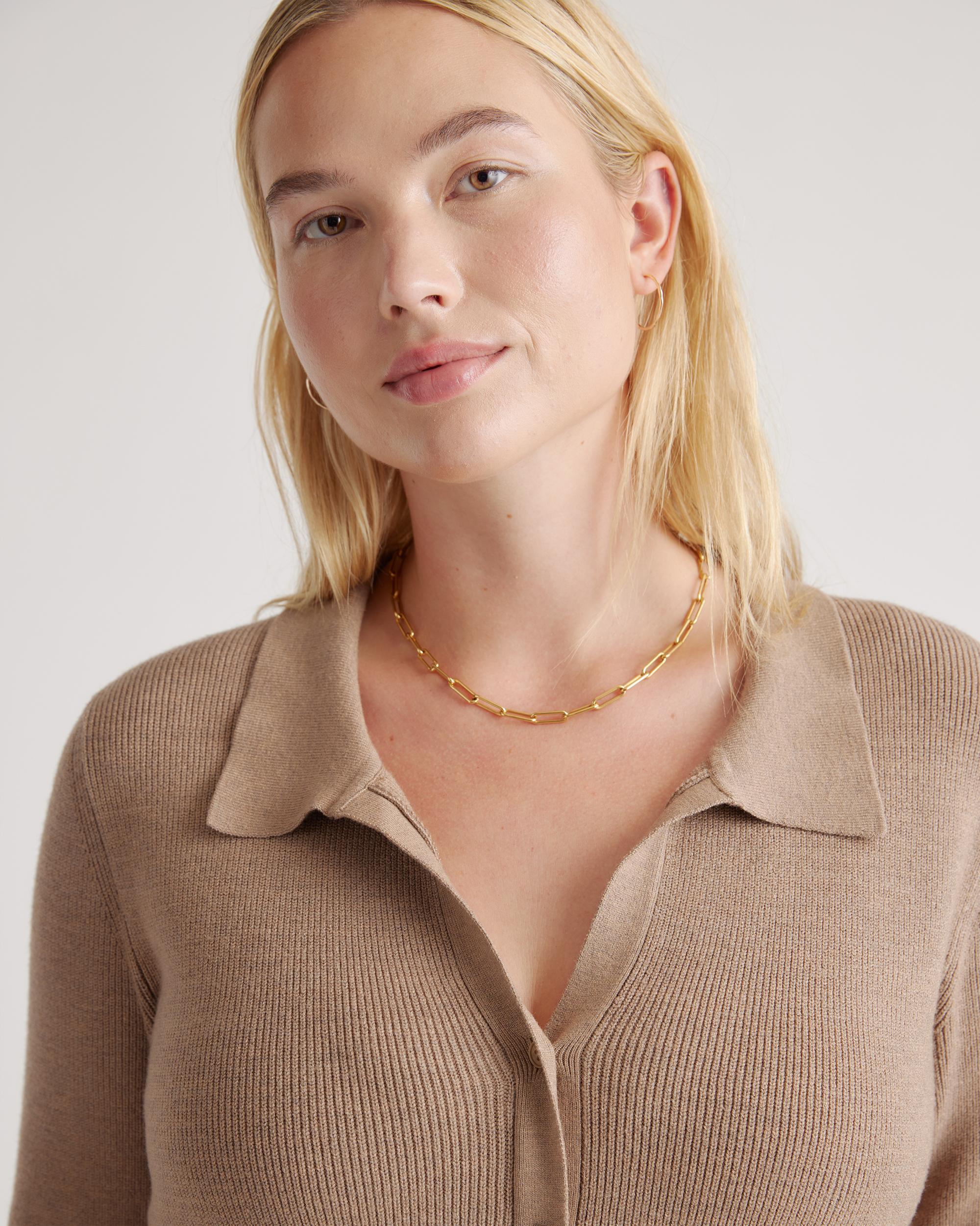 Quince | Women's Eco-Knit Button-Up Sweater Dress Viscose Product Image
