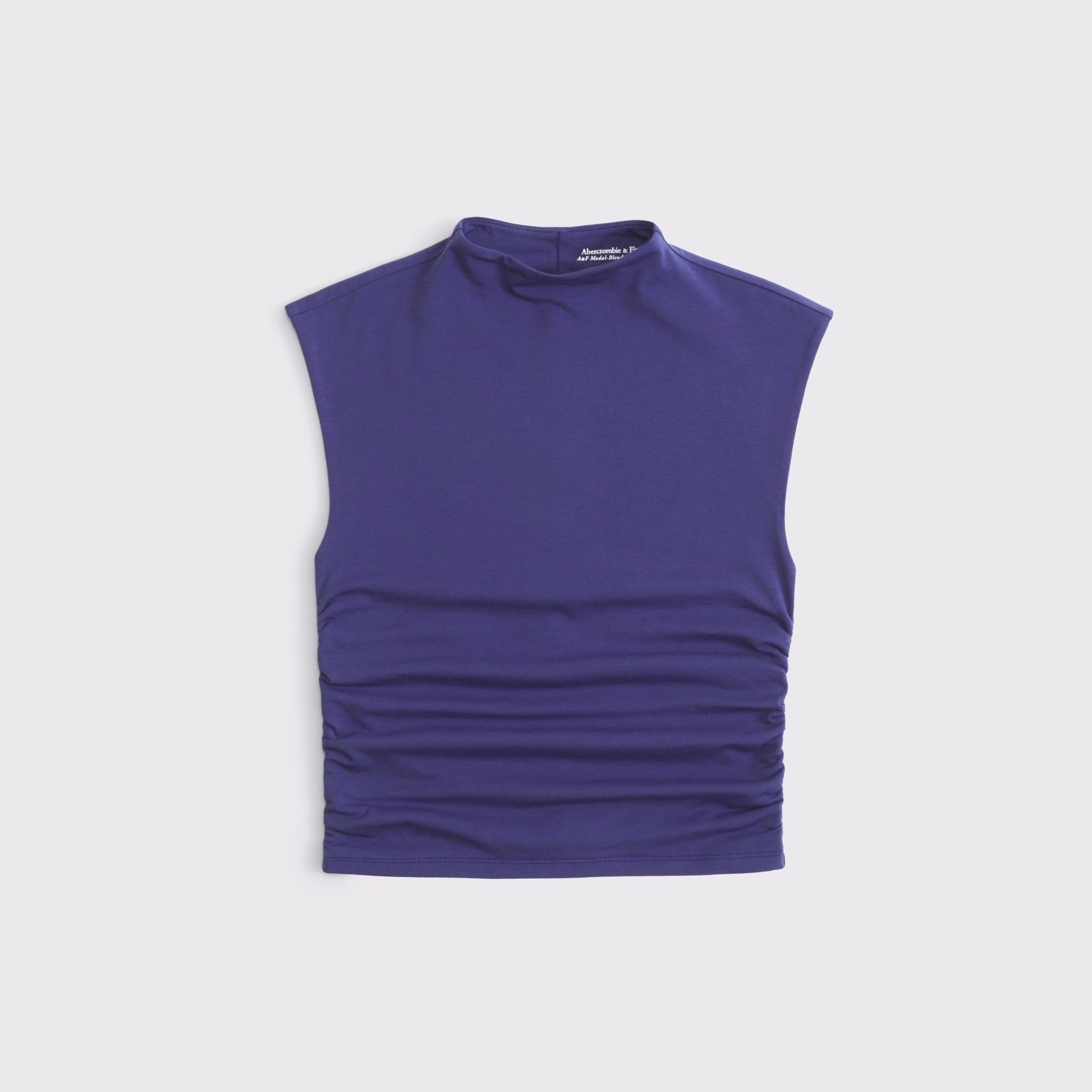 Long-Sleeve Grown-On Mockneck Top Product Image