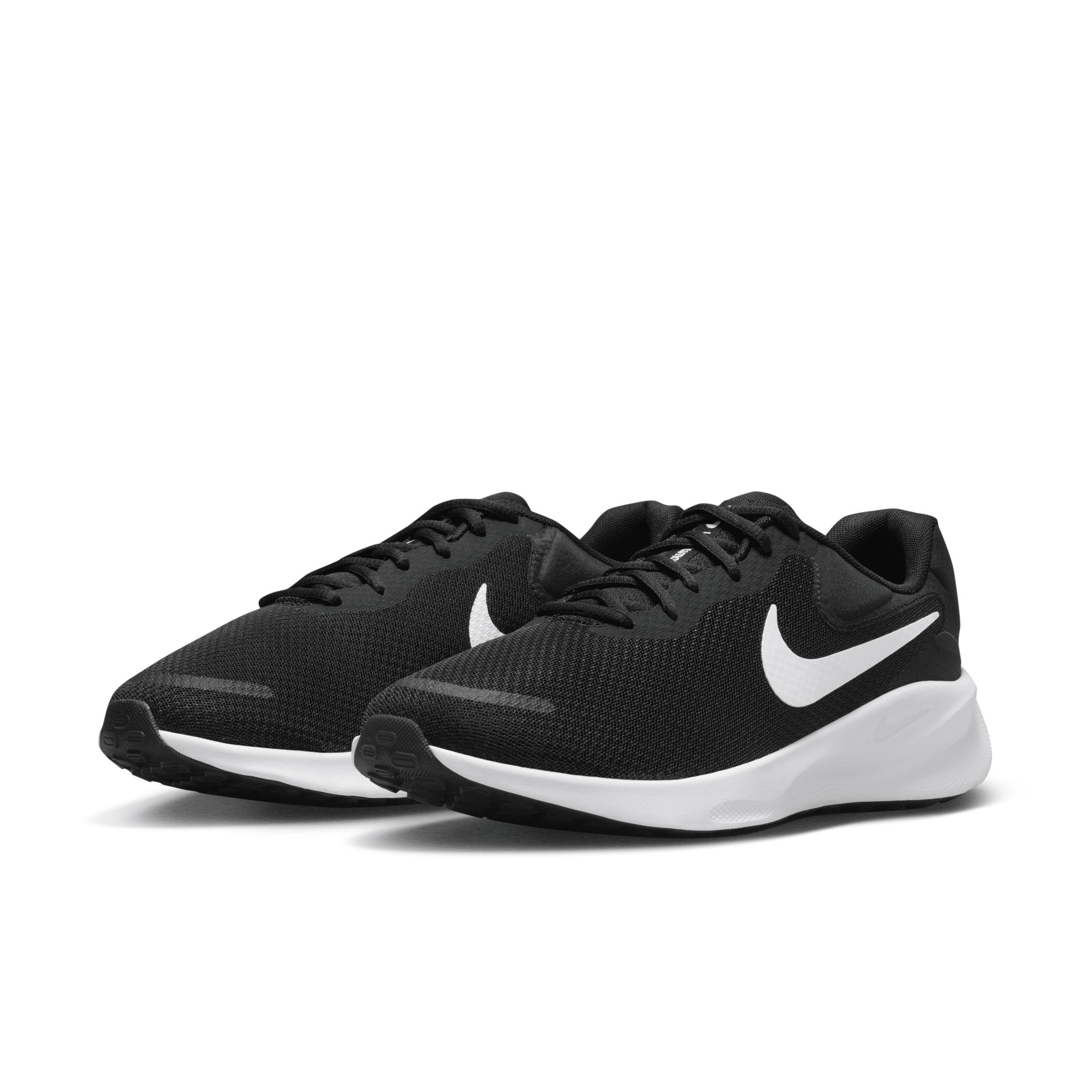 Nike Revolution 7 Men's Road Running Shoes, Size: 11 4E, Black White Product Image