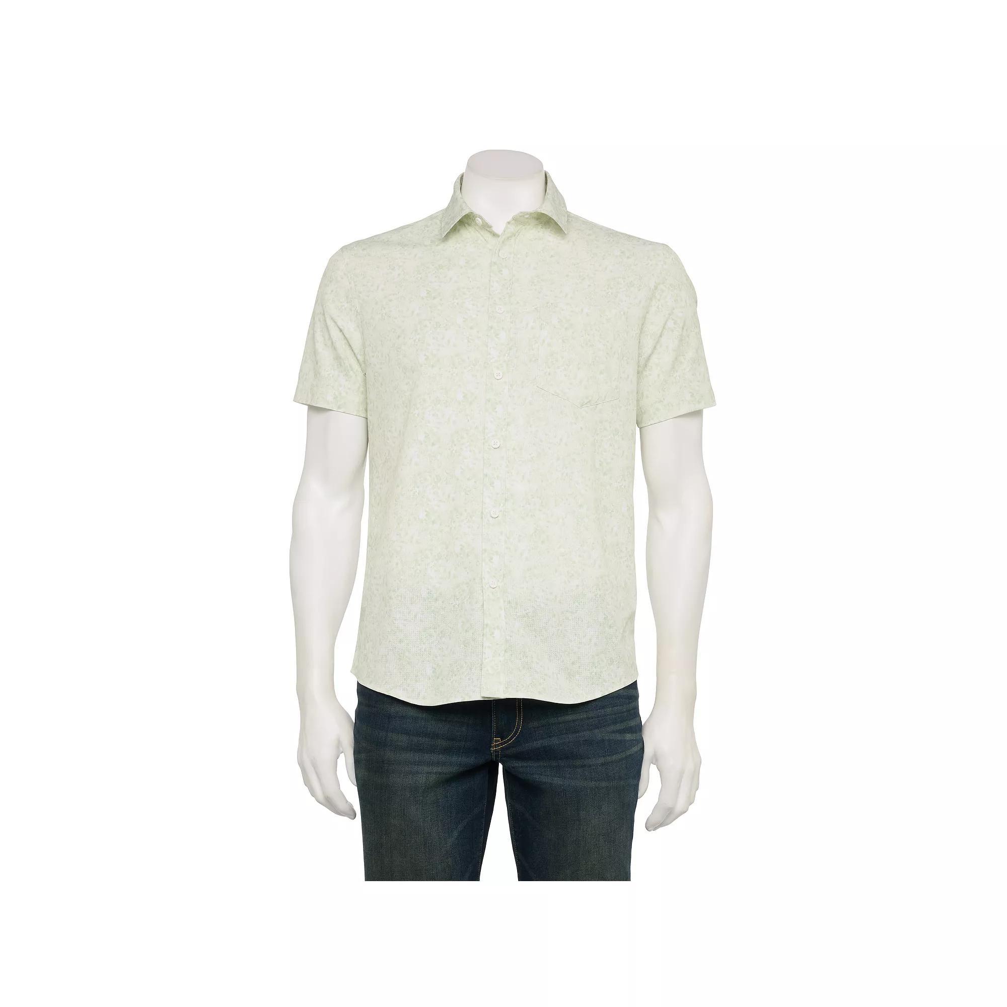 Men's FLX Slim Performance Untucked-Fit Button Down Shirt, Size: Medium SLIM, Kacey Beige Product Image