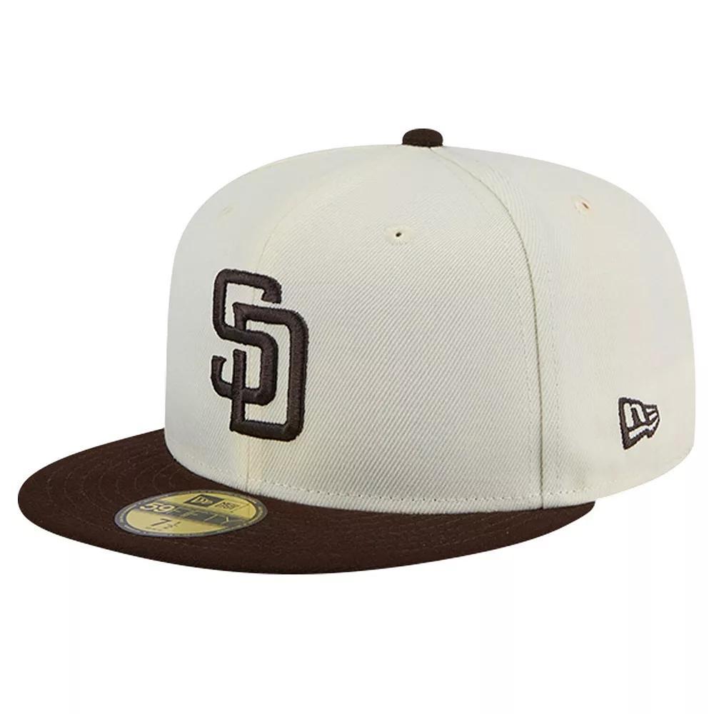Men's New Era Cream San Diego Padres Evergreen Chrome 59FIFTY Fitted Hat, Size: 7 7/8, Beige Product Image