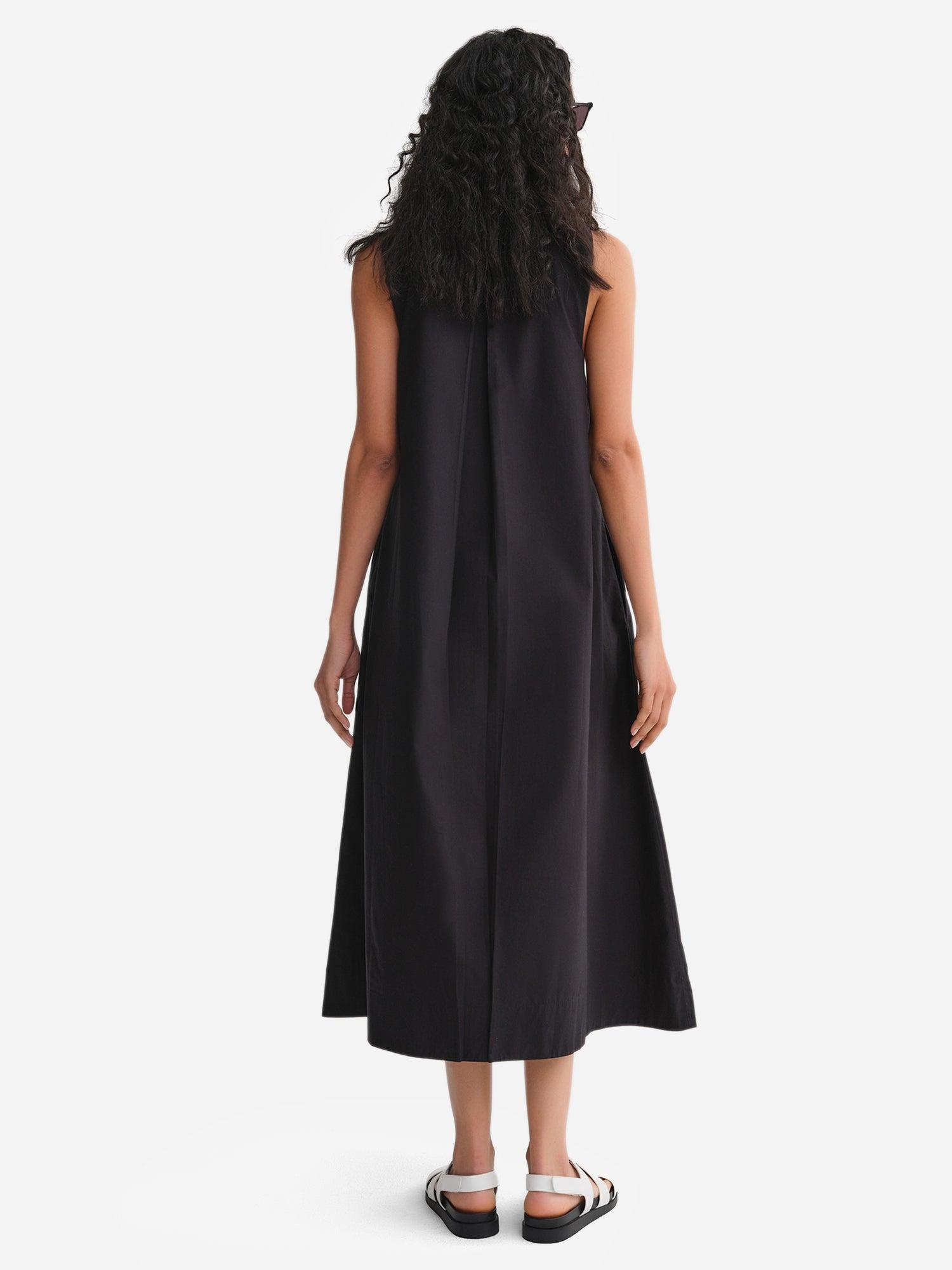 Organic Poplin Tank Pleated Dress Female Product Image