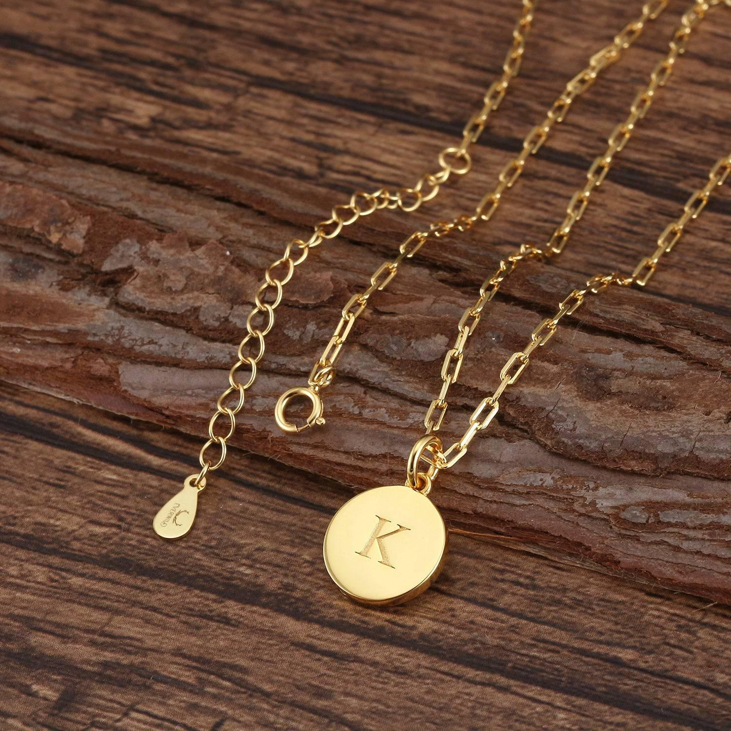 Saints Dainty Fancy K Initial Pendant Necklace Product Image