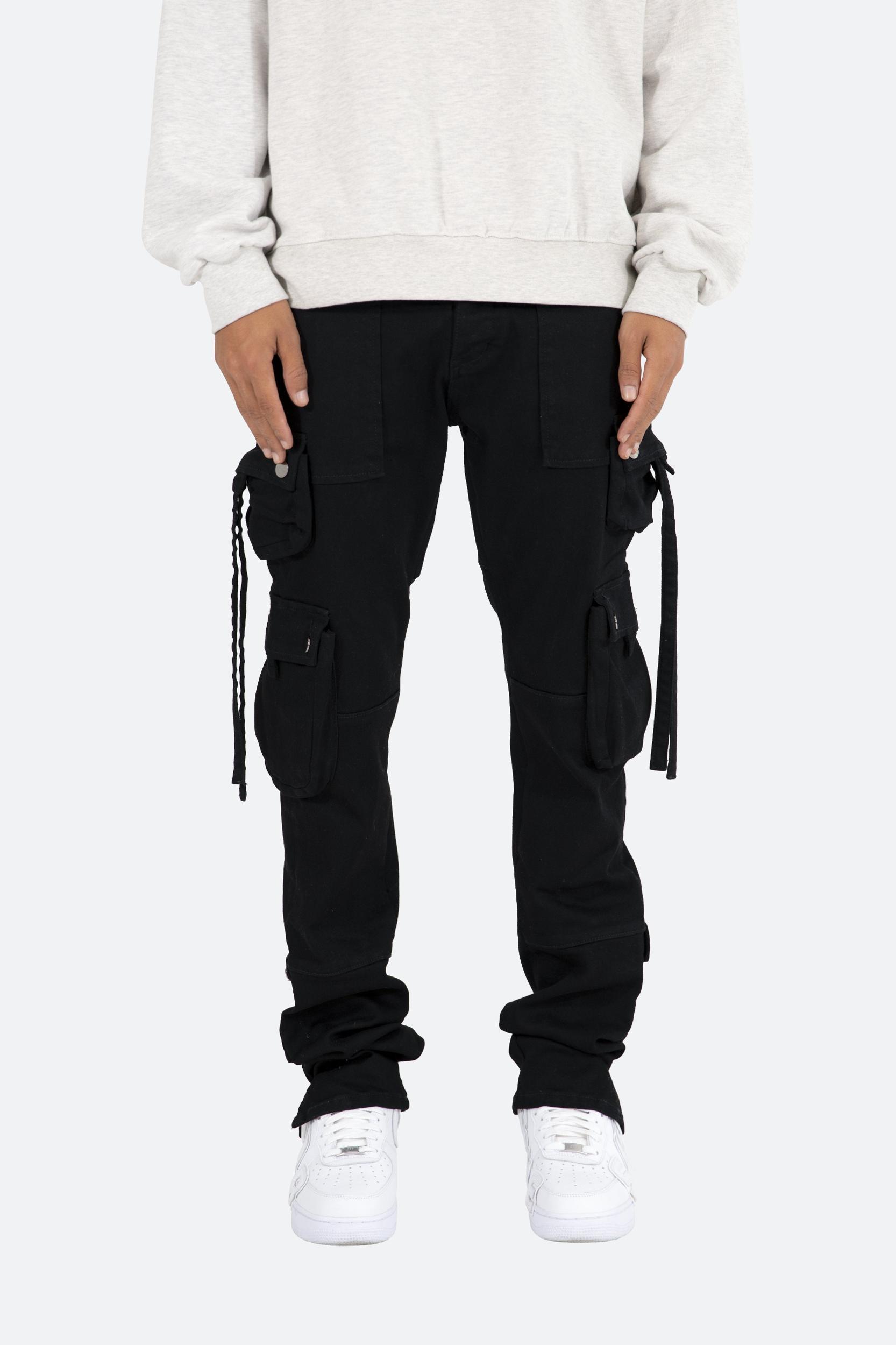 D152 Cargo Straight Denim - Black Product Image