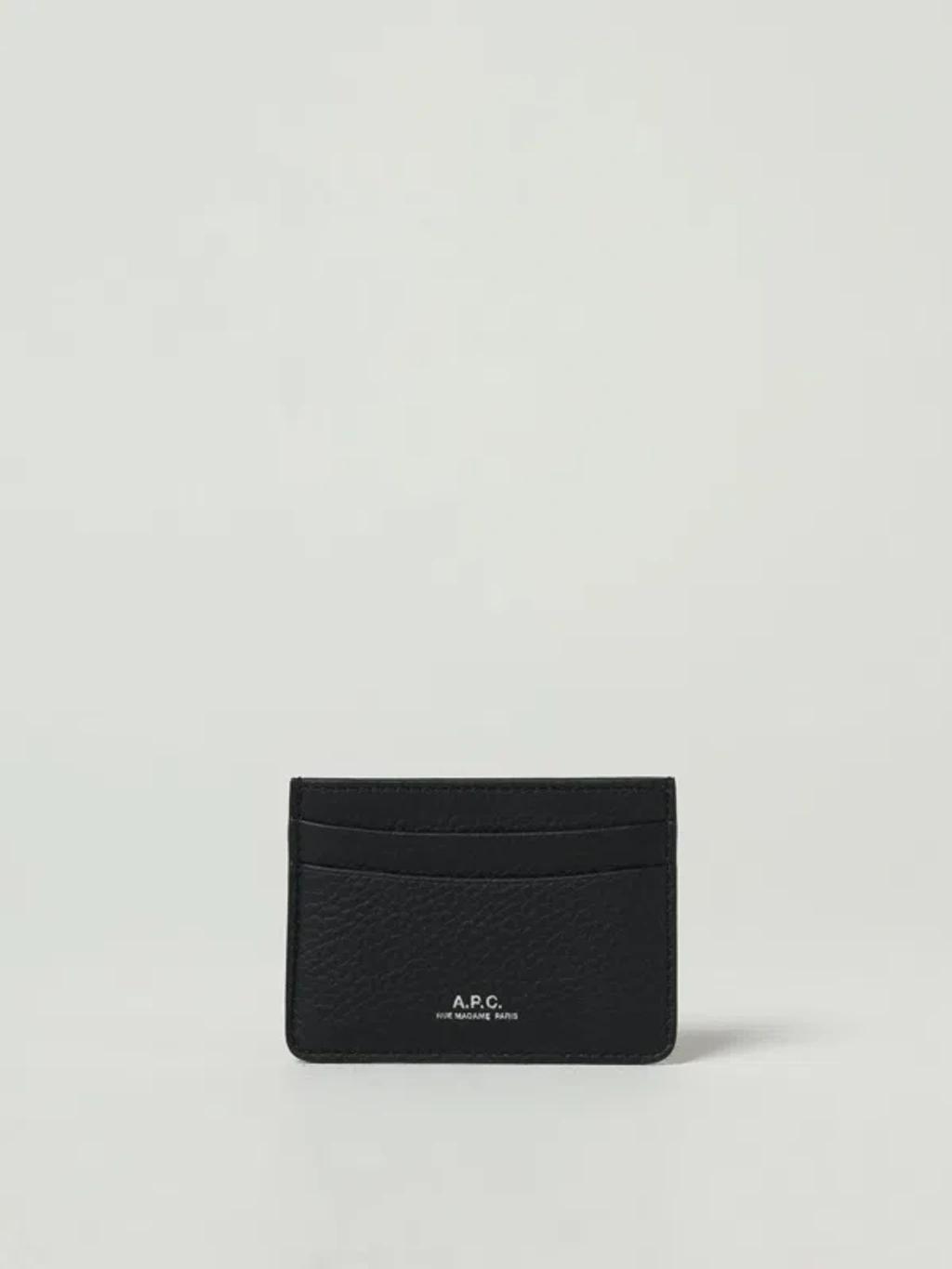 APC A.p.c. Men Black Leather Andre Card Holder Product Image