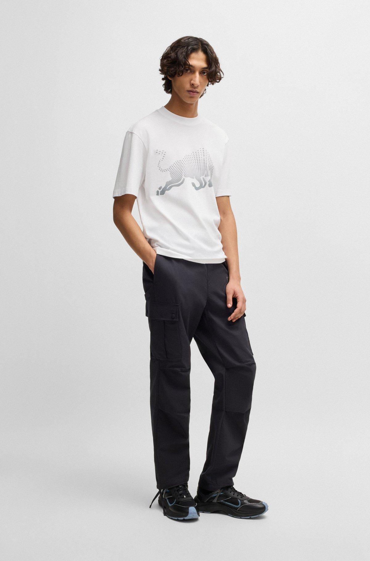 HUGO x RB cotton-jersey T-shirt with degradé bull graphic Product Image
