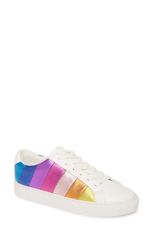 Kurt Geiger London Lane Metallic Rainbow Stripe Lace Up Sneakers Product Image