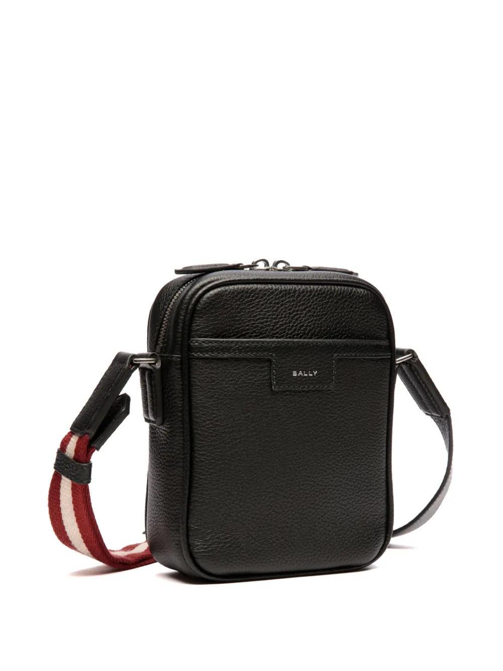 logo-print leather messenger bag Product Image