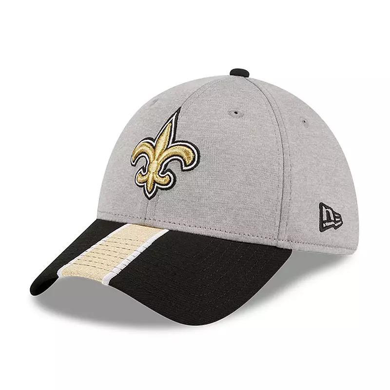 Men's New Era Heather Gray/Black Las Vegas Raiders Striped 39THIRTY Flex Hat, Size: Medium/Large, Lvr Grey Product Image