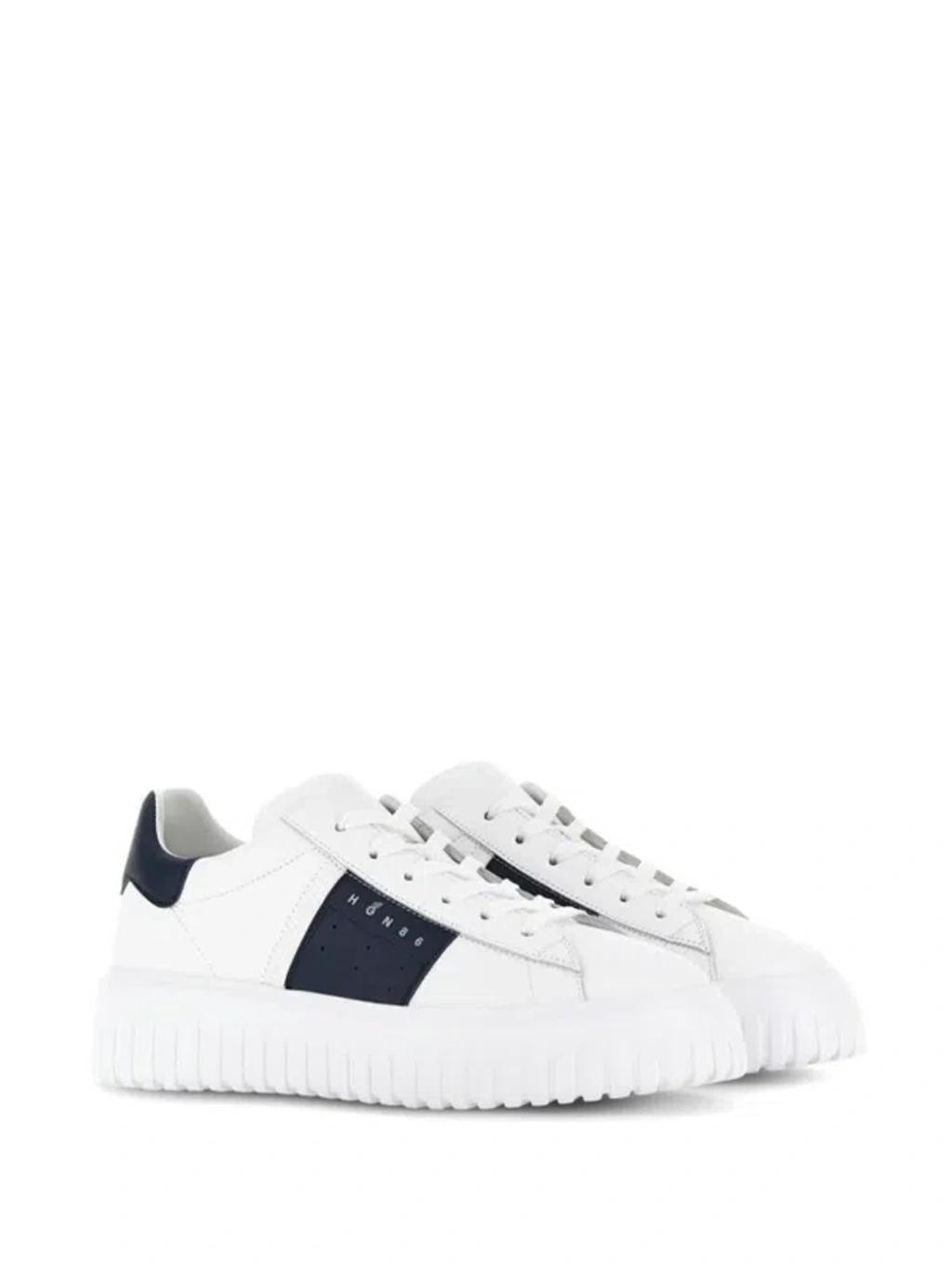 HOGAN H-stripes Leather Sneakers In White Product Image