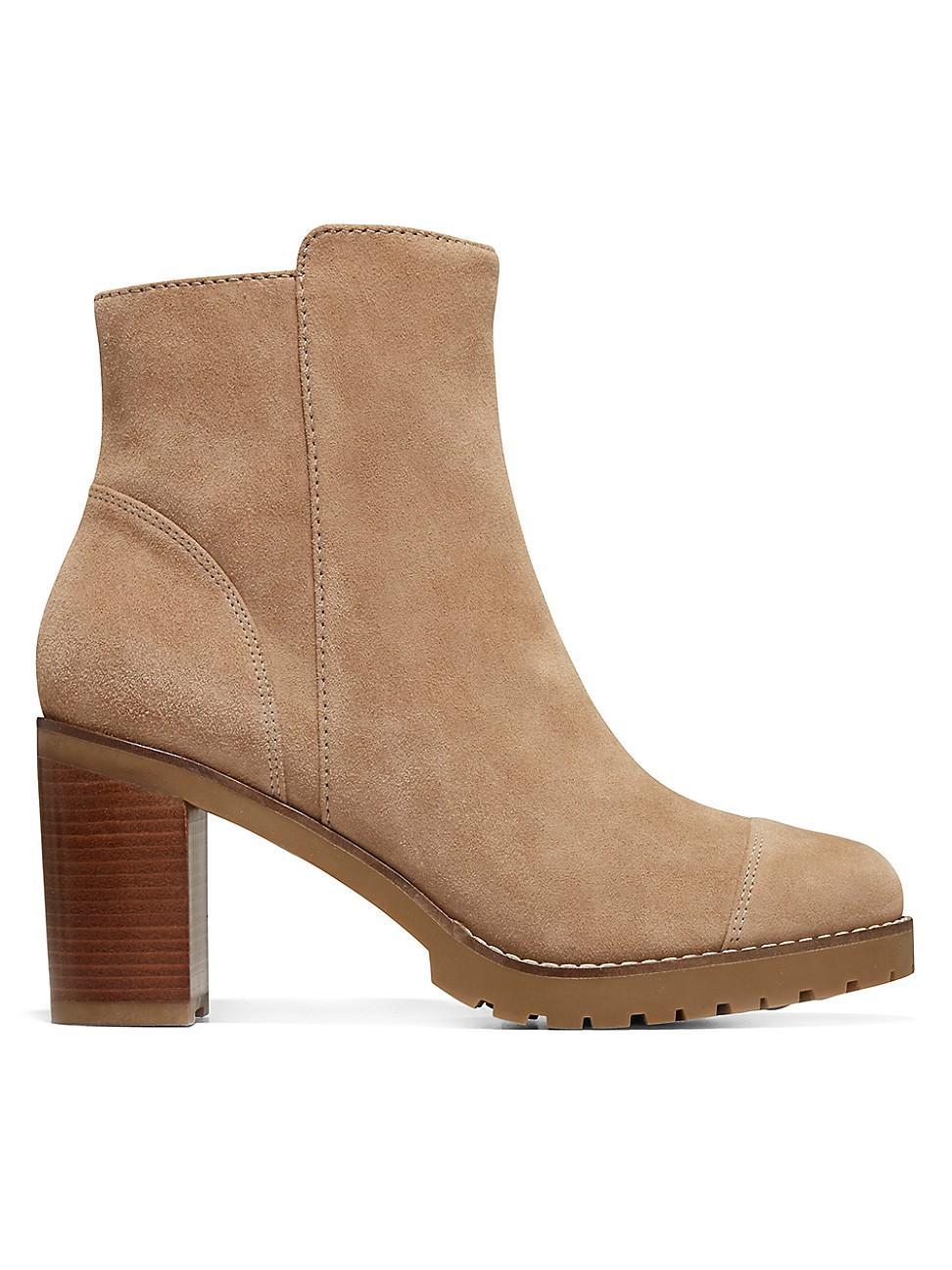 Cole Haan Foster Inside Zip Bootie 80 mm (Light Whiskey Suede) Women's Shoes Product Image
