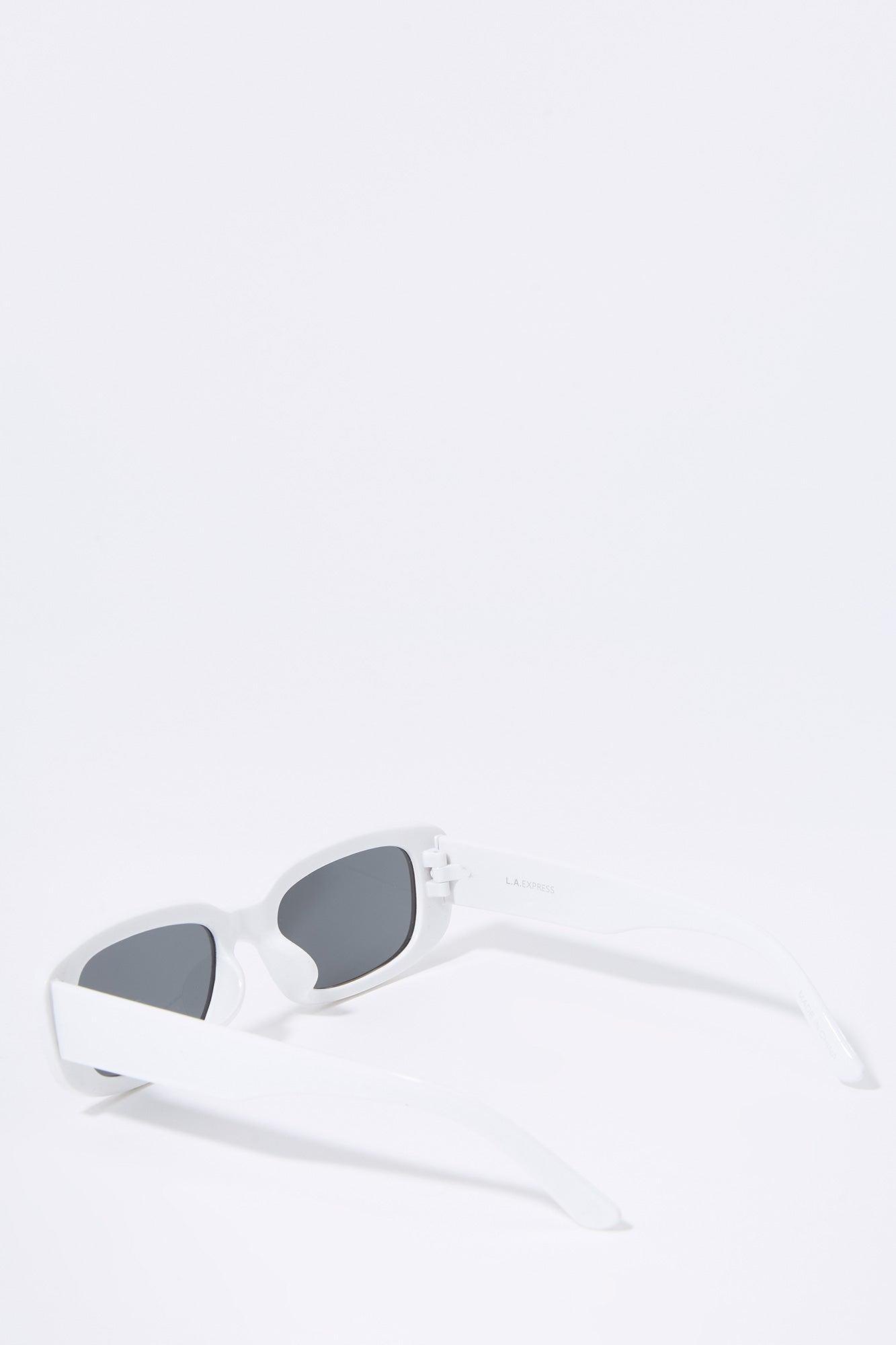 White Rectangle Sunglasses Female Product Image